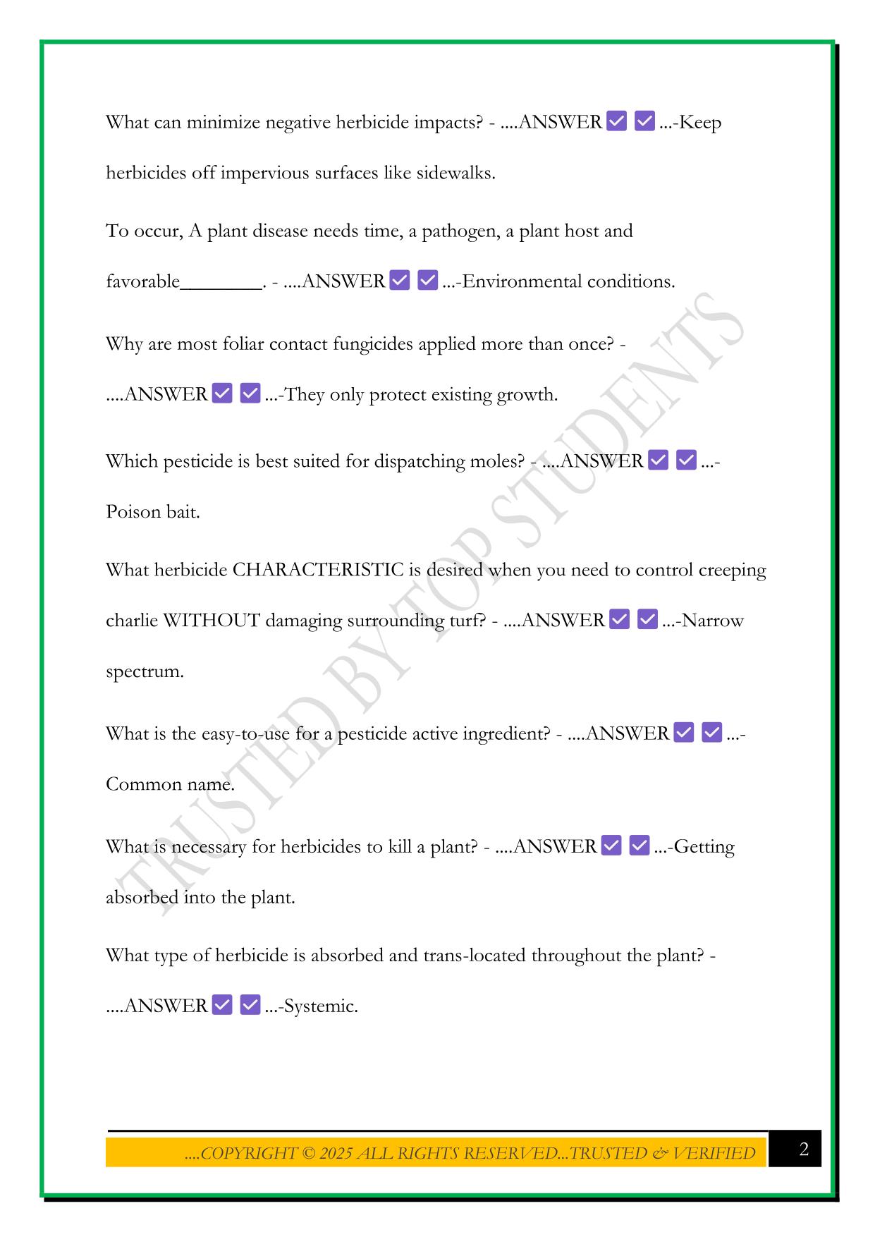 TURF & LANDSCAPE (3.0) ACTUAL EXAM QUESTIONS WITH COMPLETE SOLUTION GUIDE (A+ GRADED 100% VERIFIED) LATEST VERSION 2025