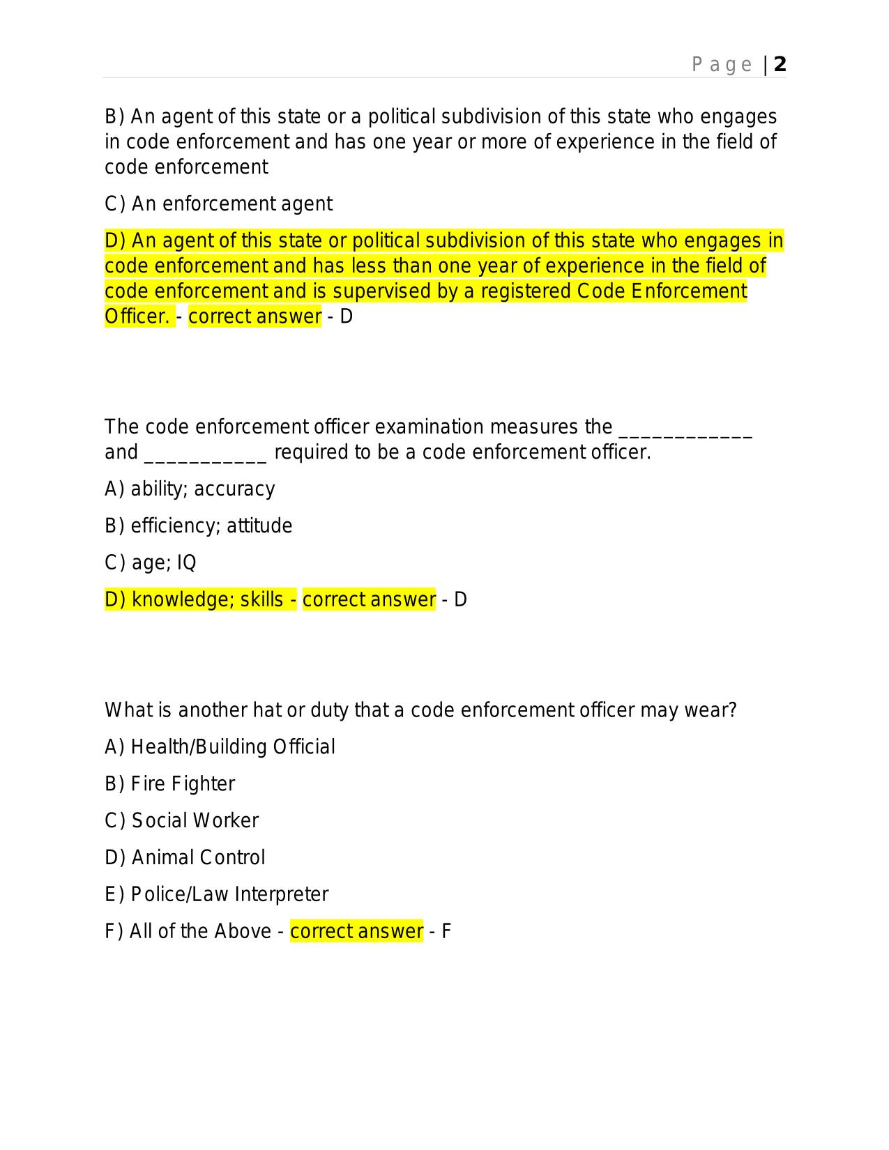 BASIC CODE ENFORCEMENT TEEX & TDLR 2025 QUESTIONS AND ANSWERS.