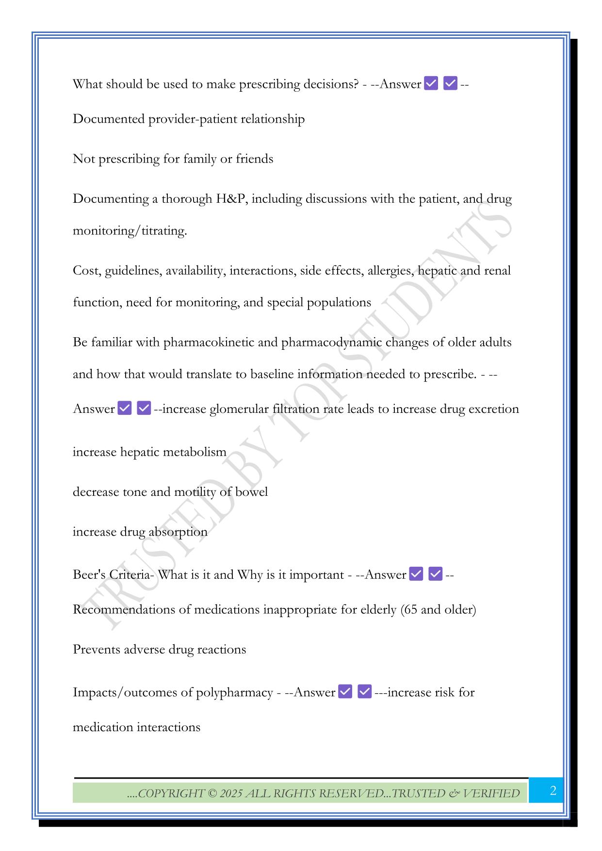 NR565- Advance Pharmacology Exam 2025 Questions and Answers