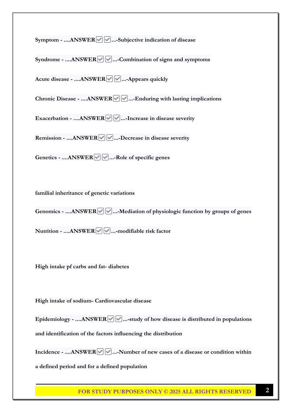 GCU BIO-322 Exam 1 2025 Questions and Answers