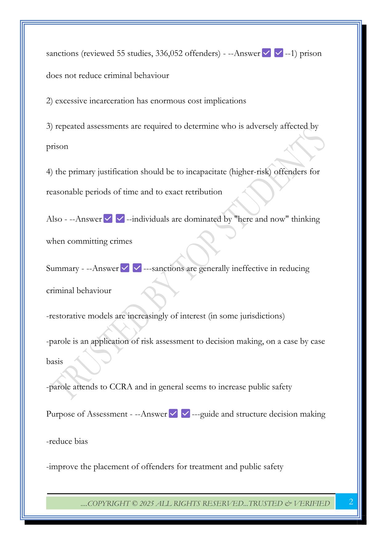 PSYC 3402 Exam 2025 Questions and Answers