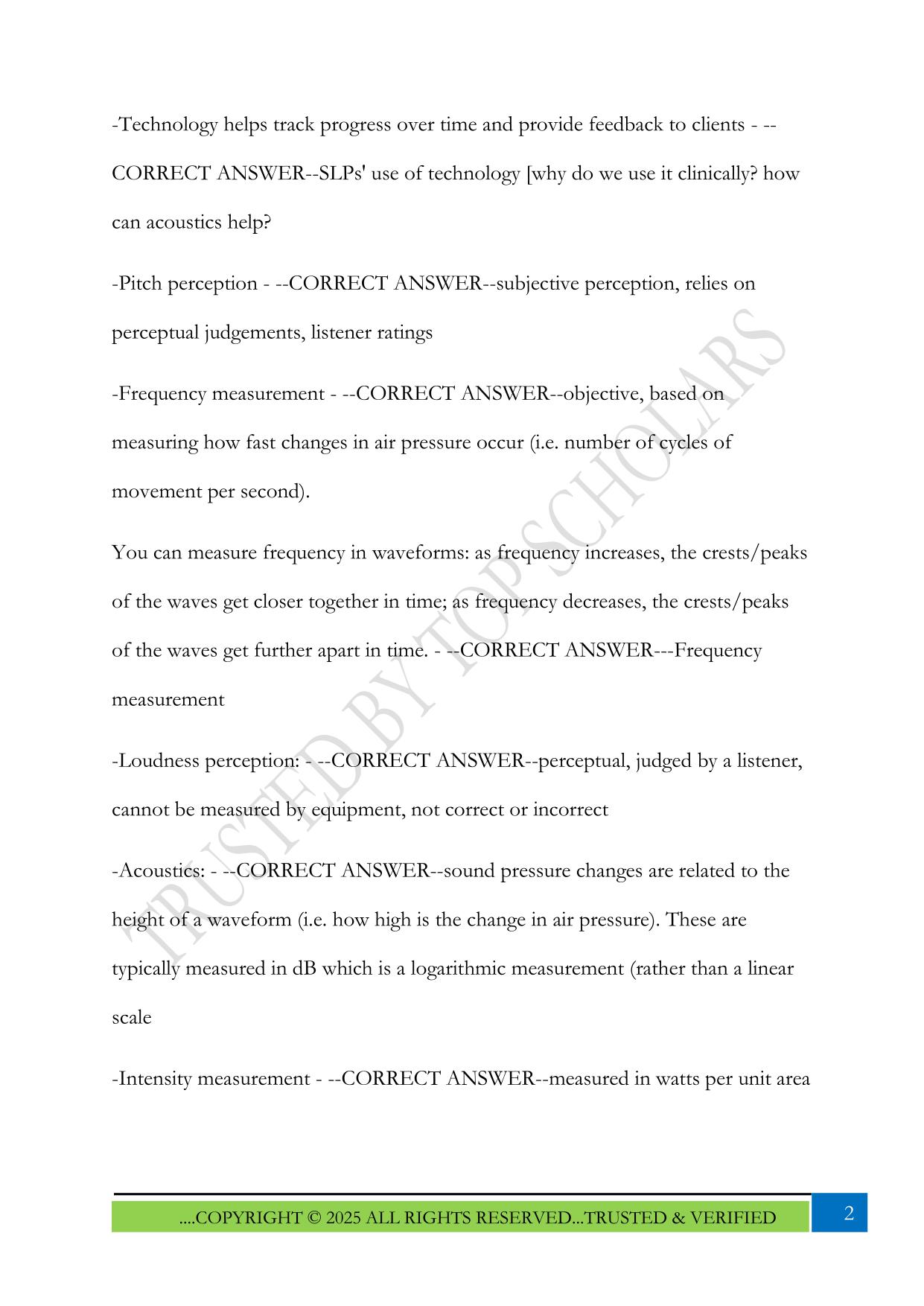 ASLP 3030 exam 1 2025 Questions and Answers