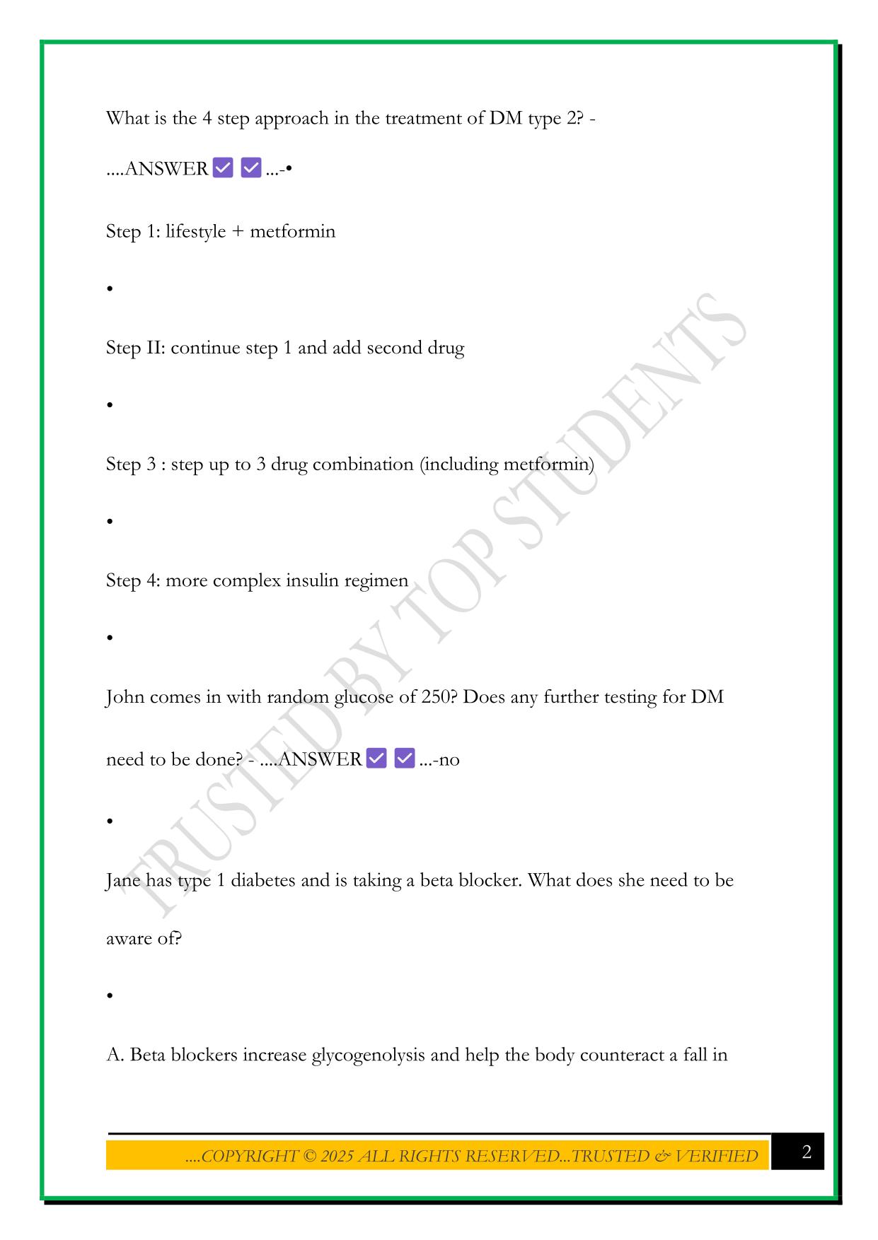MODULE 6 NURS 5334 EXAM 2025 QUESTIONS AND ANSWERS