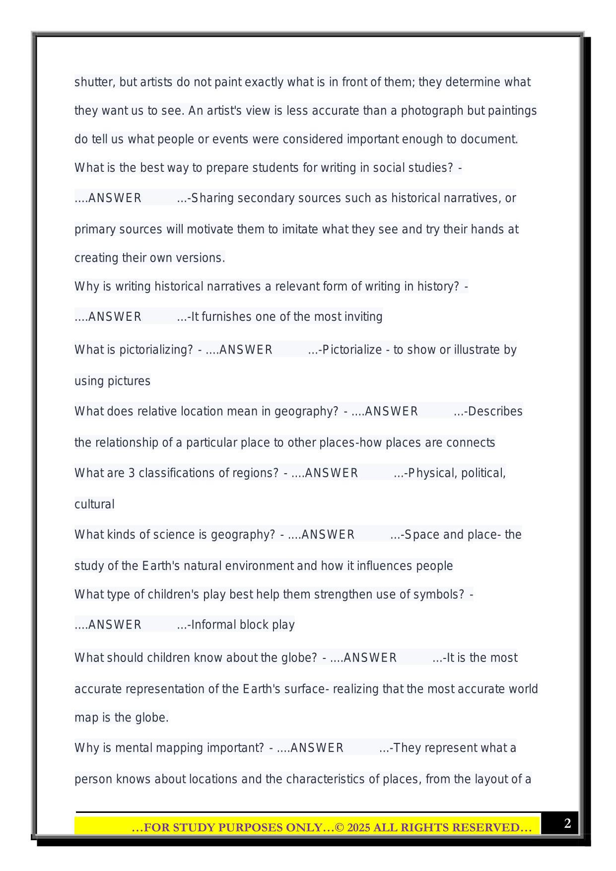 ELED 3143 final Exam 2025 Questions and Answers