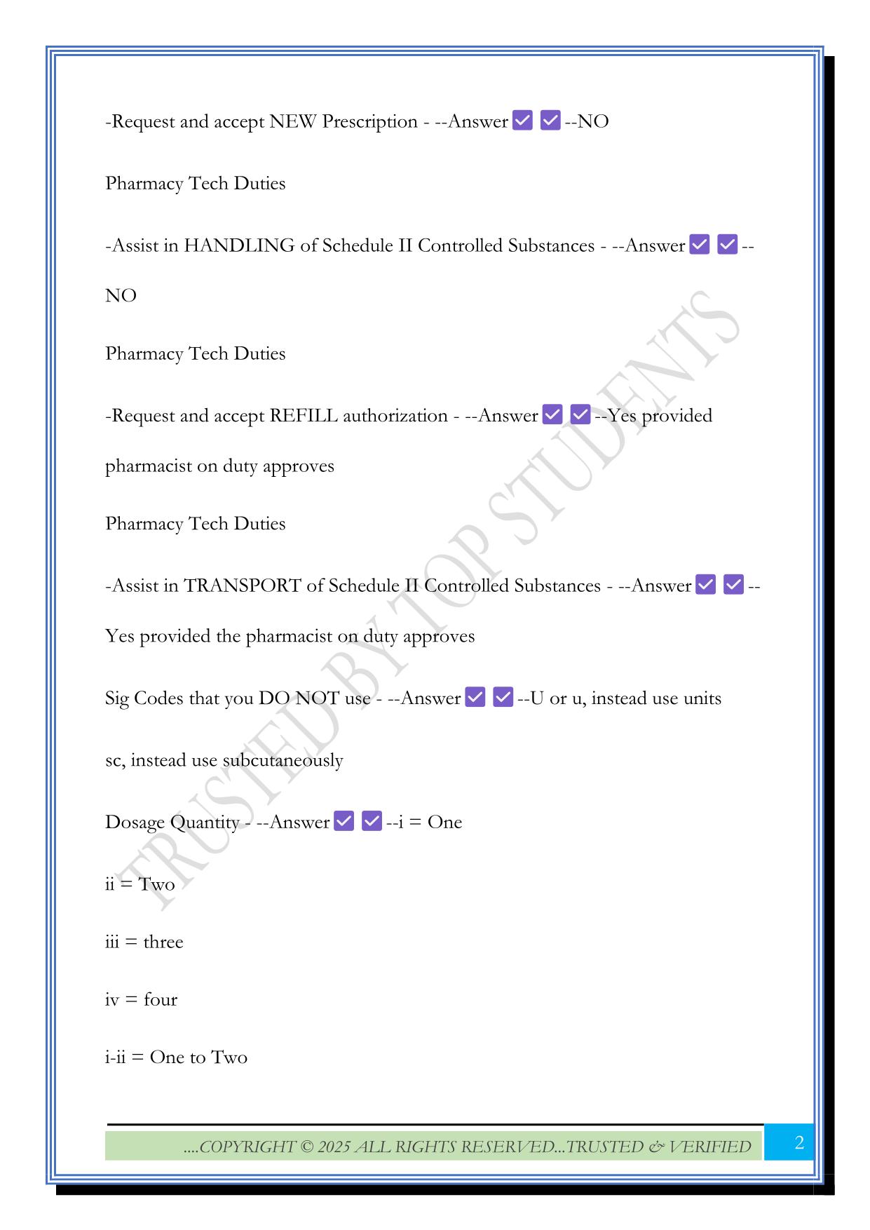 CVS Pharmacy Technician License Exam 2025 Questions and Answers