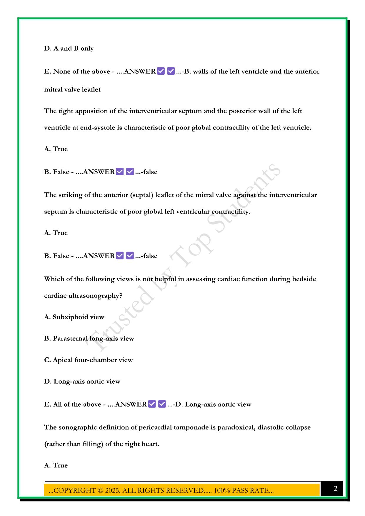 RUSH SONOSIM EXAM 2025 QUESTIONS AND ANSWERS