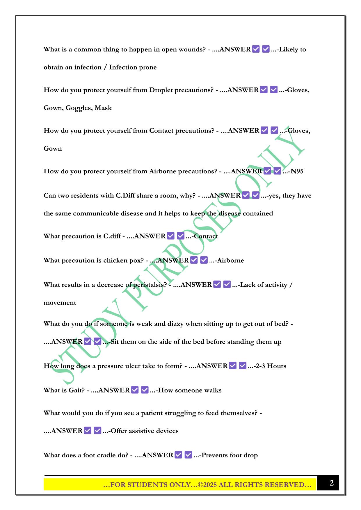 PN 1006 Integrated Nursing Practice: Midterm Exam 2025 Questions and Answers