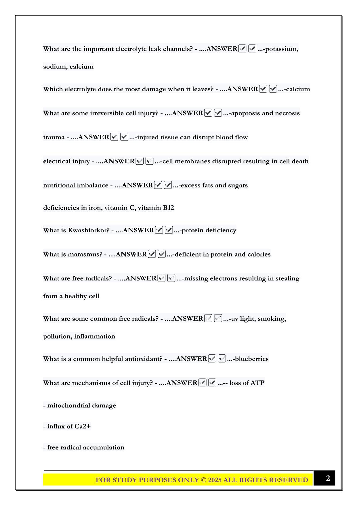 GCU BIO 322 Exam 1 2025 Questions and Answers