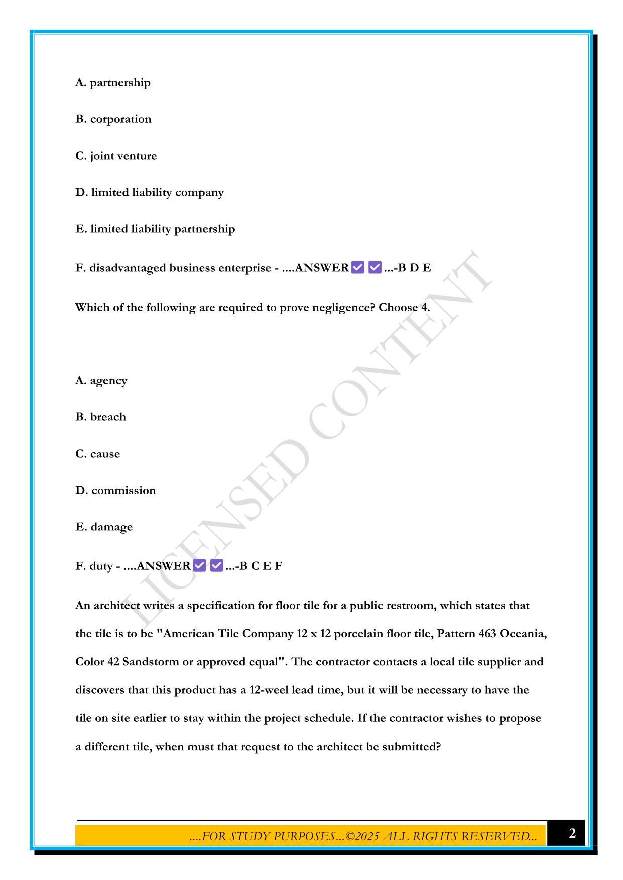 ARE 5.0 MOCK EXAM – PCM 2025 QUESTIONS AND ANSWERS