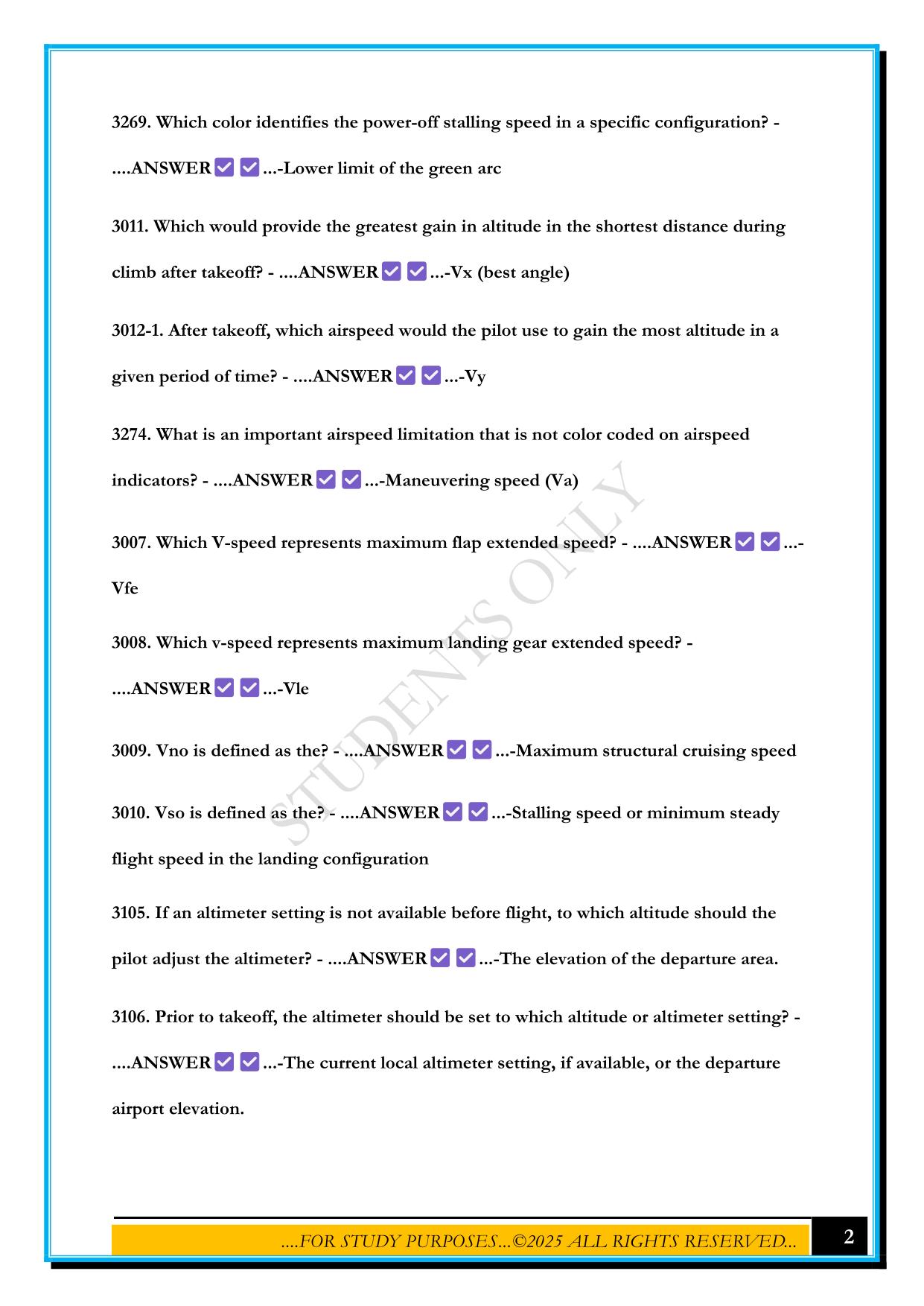 EXAM 1: PRIVATE PILOT GROUND SCHOOL 2025 QUESTIONS AND ANSWERS