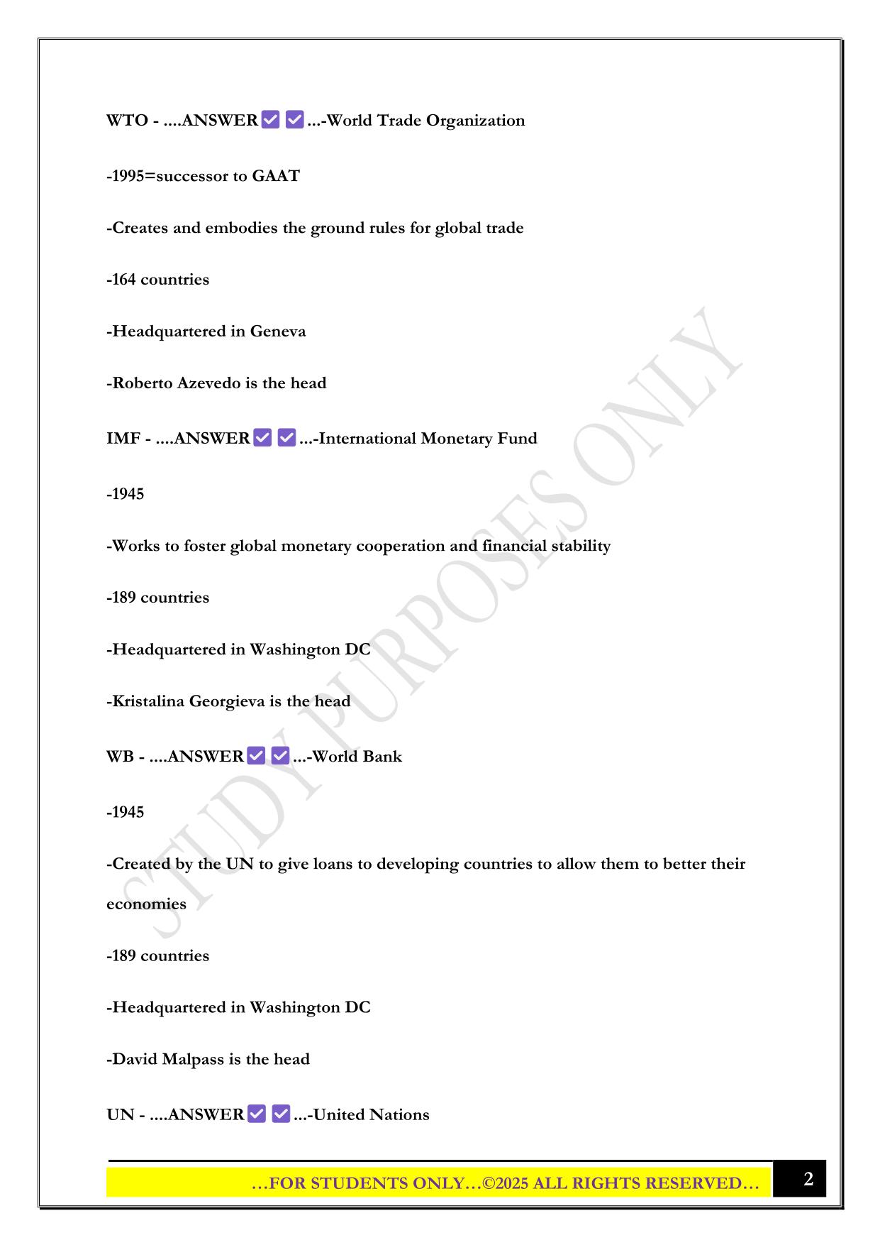 International Business D301 Iupui-Exam 1 2025 Questions and Answers