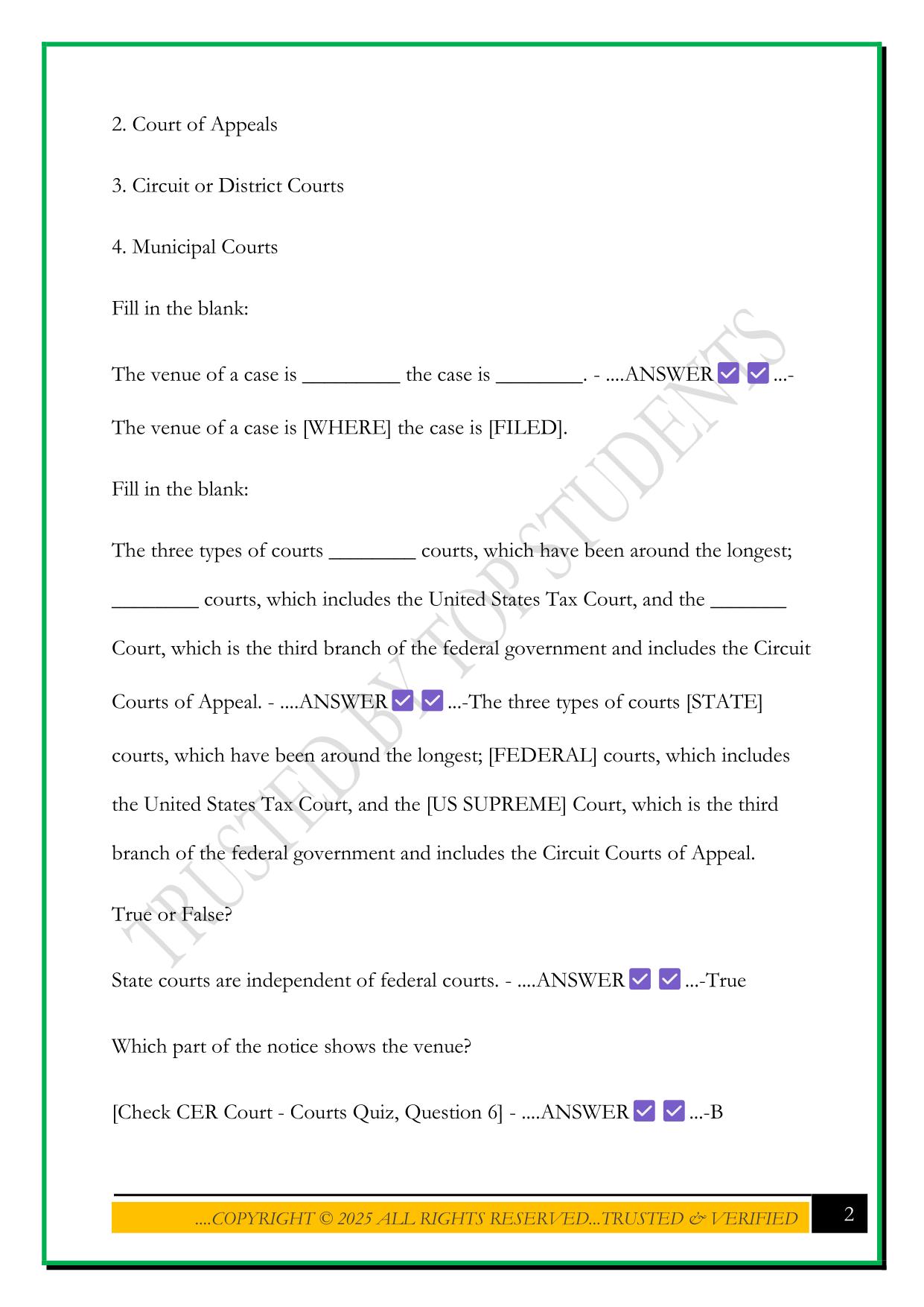 AAERT CER EXAM PRACTICE QUESTIONS WITH CORRECT ANSWERS