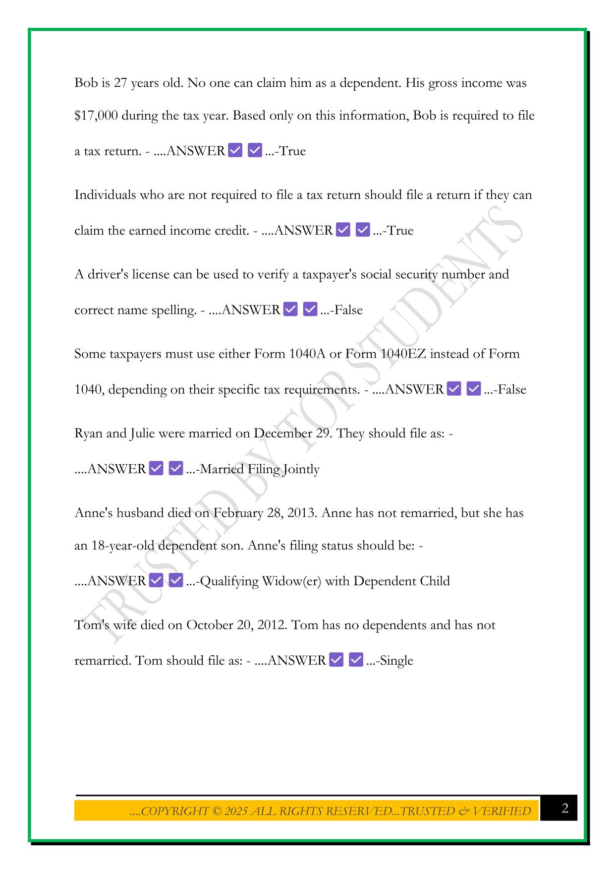 VITA FINAL EXAM 2025 QUESTIONS AND ANSWERS