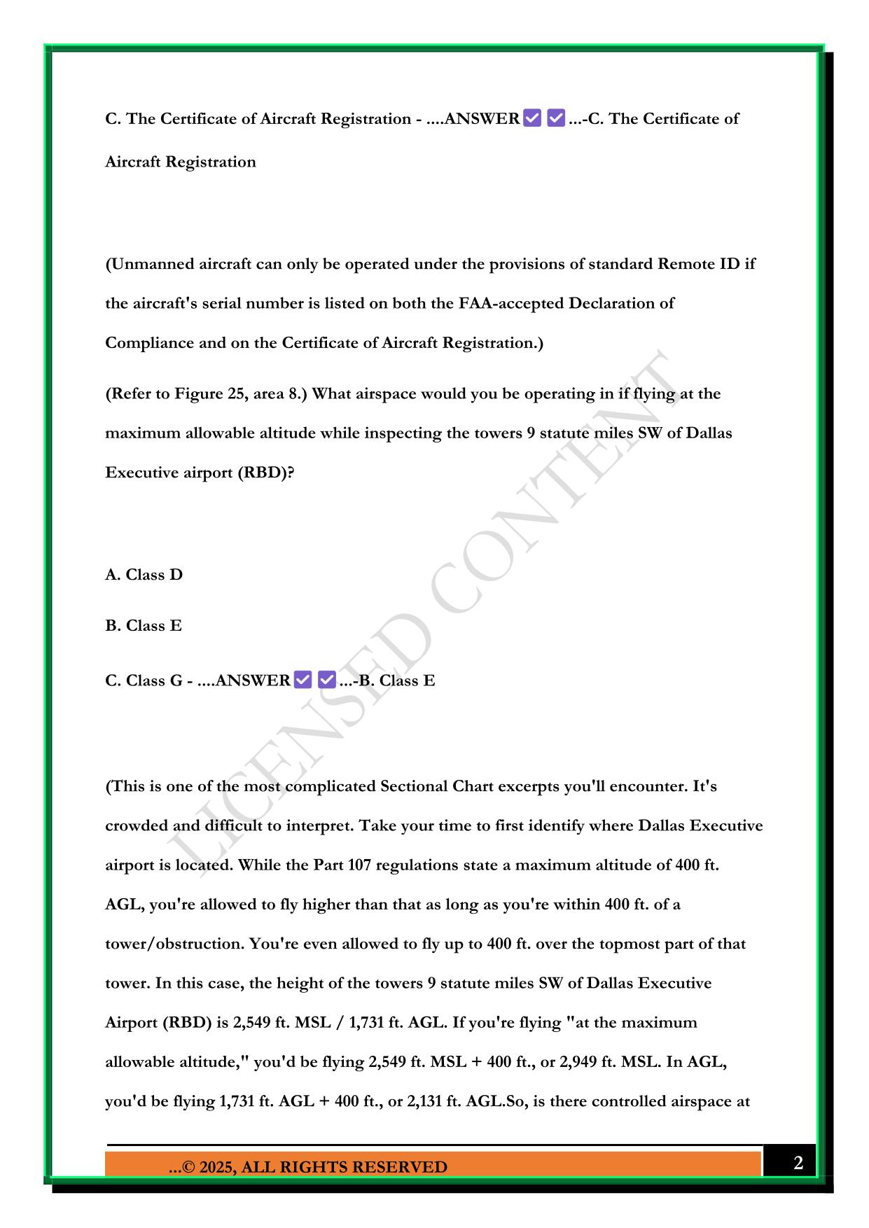 FAA DRONE TEST 2025 QUESTIONS AND ANSWERS