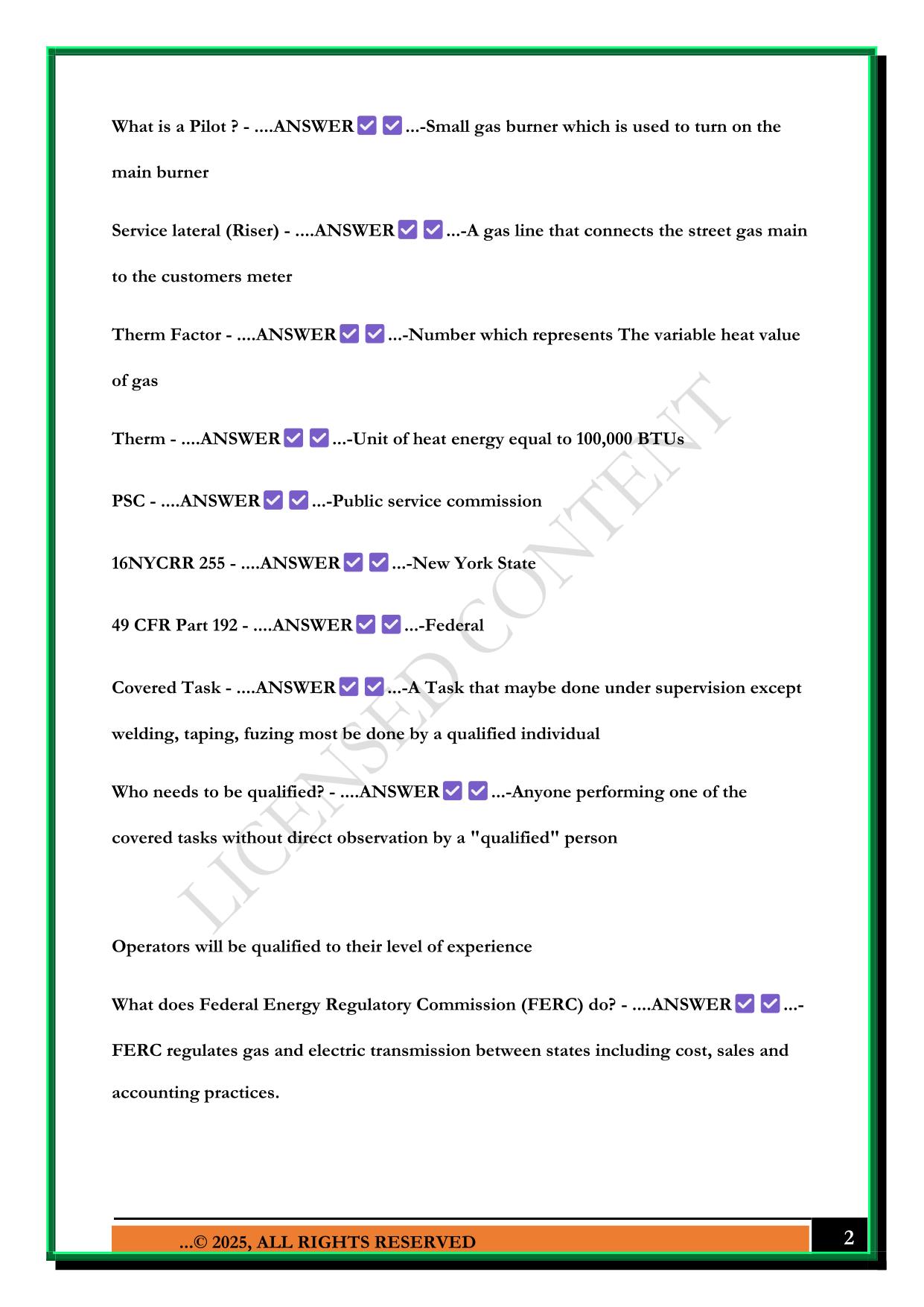 GAS FITTER EXAM 2025 QUESTIONS AND ANSWERS