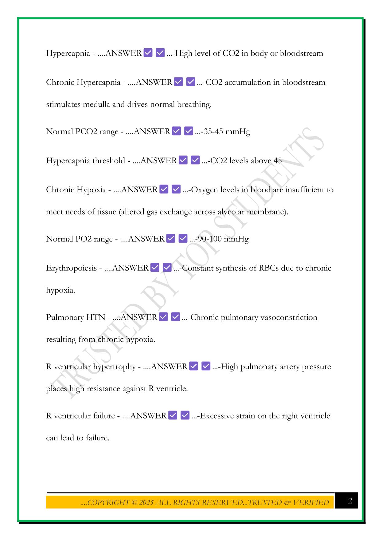 NUR 376 EXAM 2 STUDY GUIDE 2025 QUESTIONS AND ANSWERS