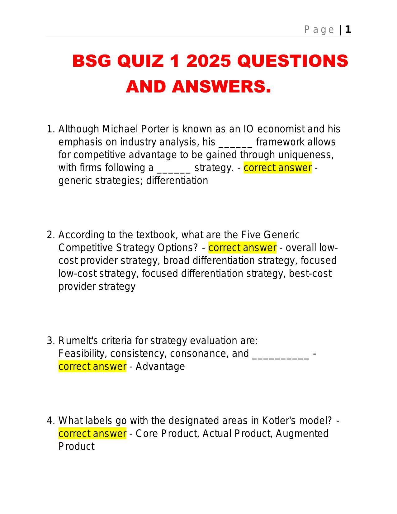 Best Compilation 2025/2026 Bundled Exams QUESTIONS AND ANSWERS |100% Pass |Verified and Updated
