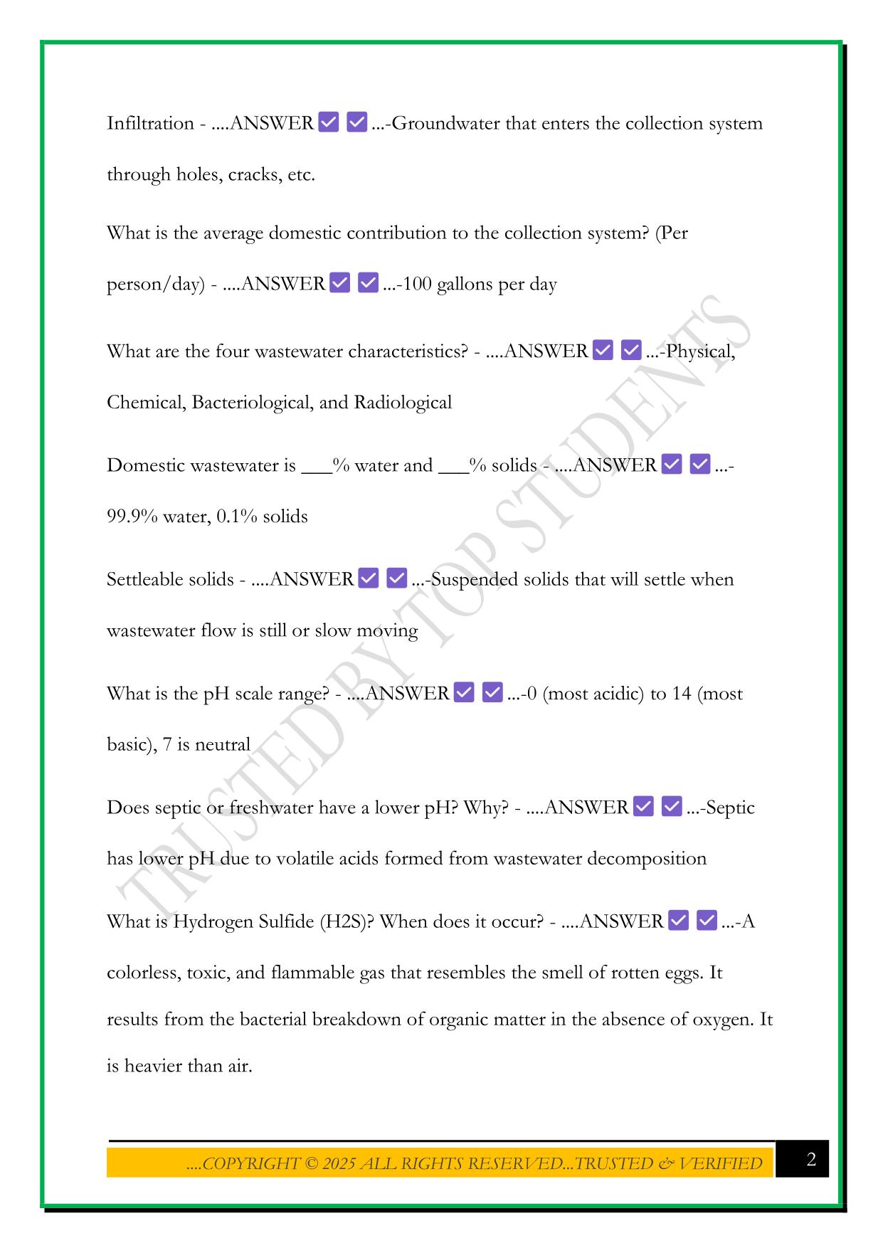 TCEQ WASTEWATER LICENSE EXAM 2025 QUESTIONS AND ANSWERS
