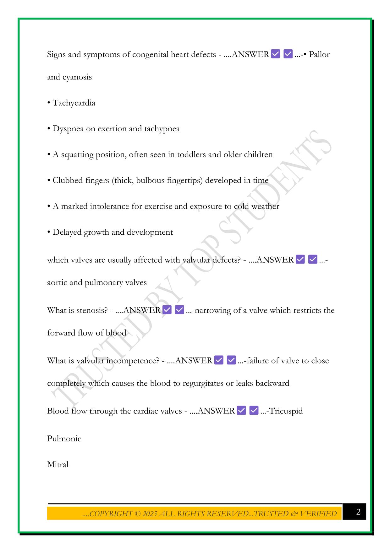 NR283 PATHO EXAM 2 2025 QUESTIONS AND ANSWERS