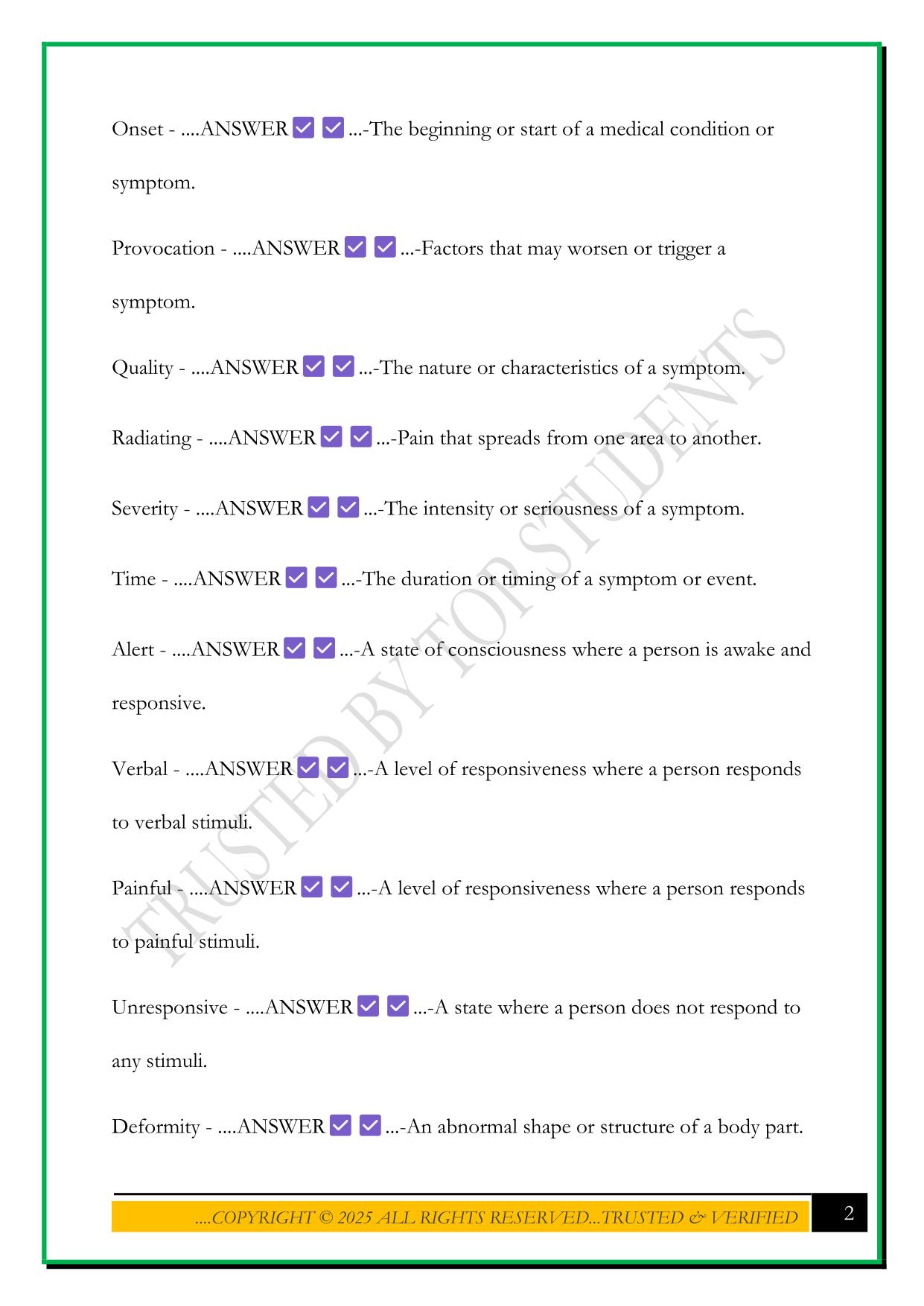 FIRST RESPONDER FINAL EXAM STUDY GUIDE 2025 QUESTIONS AND ANSWERS