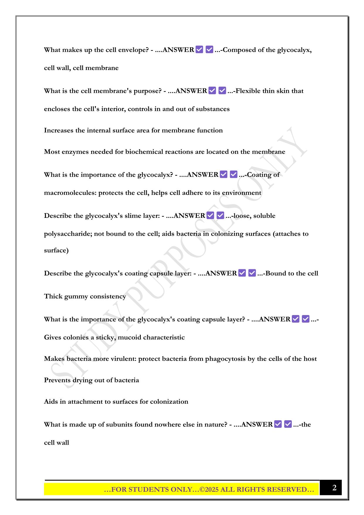 IUPUI Microbiology Davidson Exam 1 2025 Questions and Answers