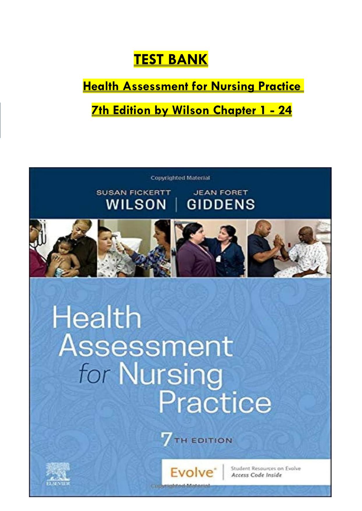 TEST BANK Health Assessment for Nursing Practice 7th Edition by Wilson Chapter 1 - 24 Exam MCQ WITH Answers |100% Pass 