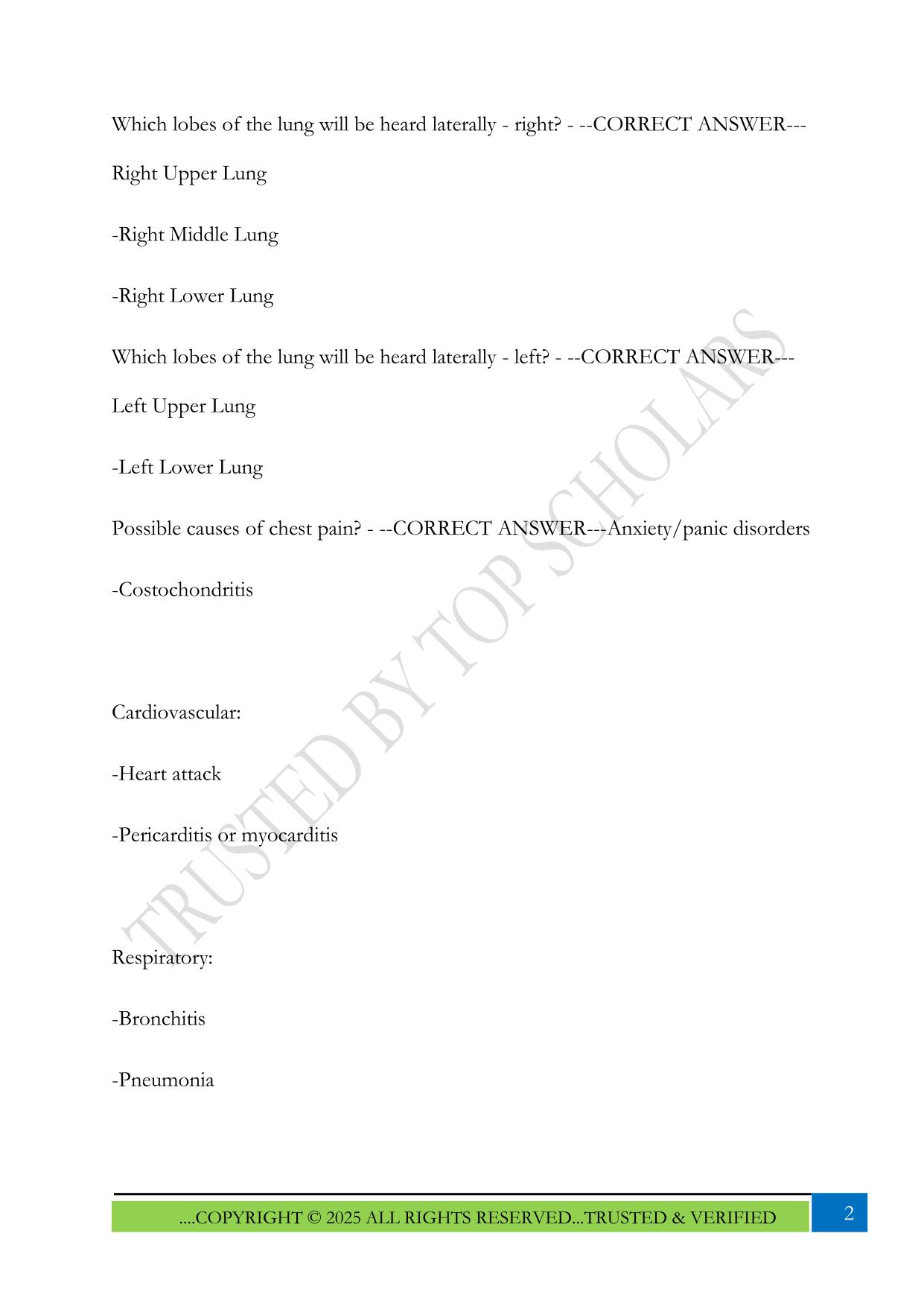 NUR 634- Exam #2 2025 Questions and Answers
