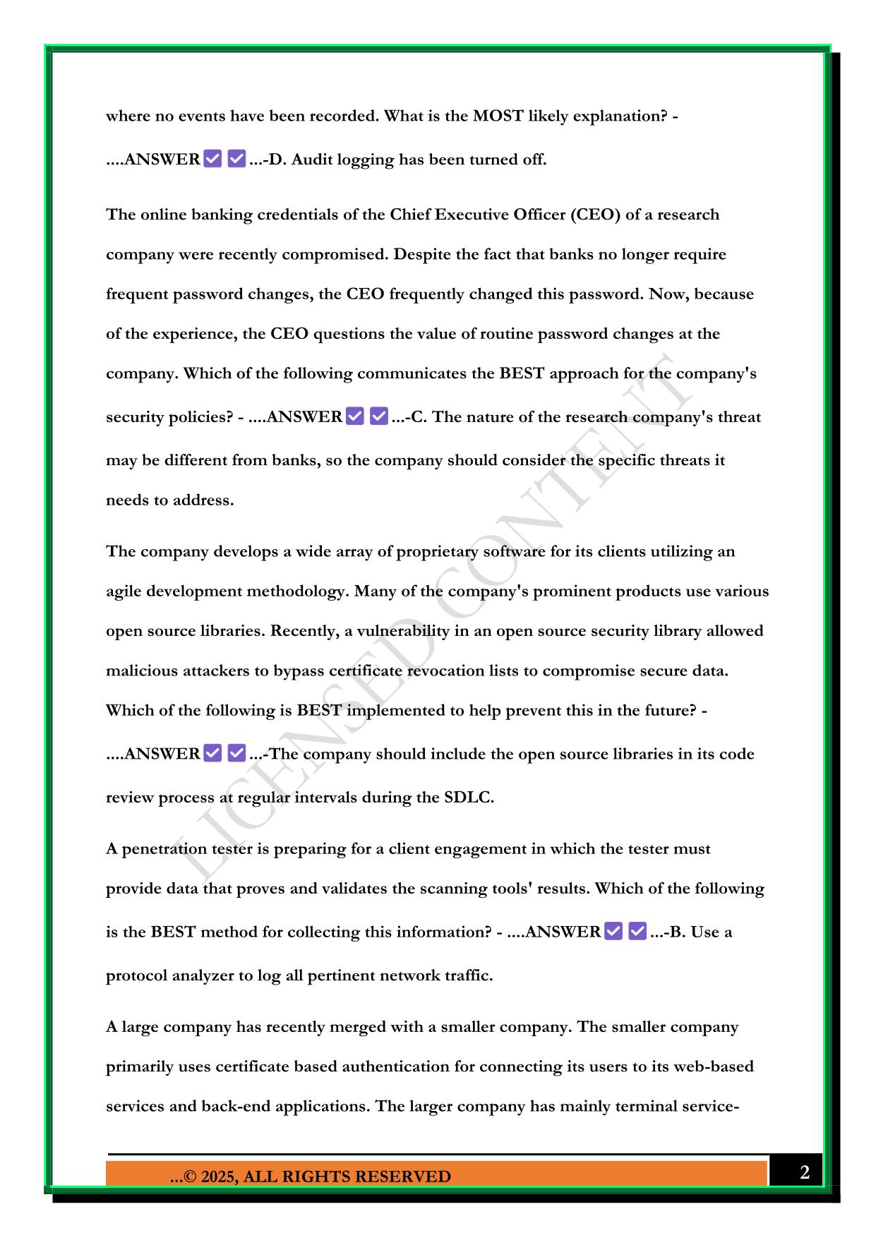 CASP EXAM 2025 QUESTIONS AND ANSWERS