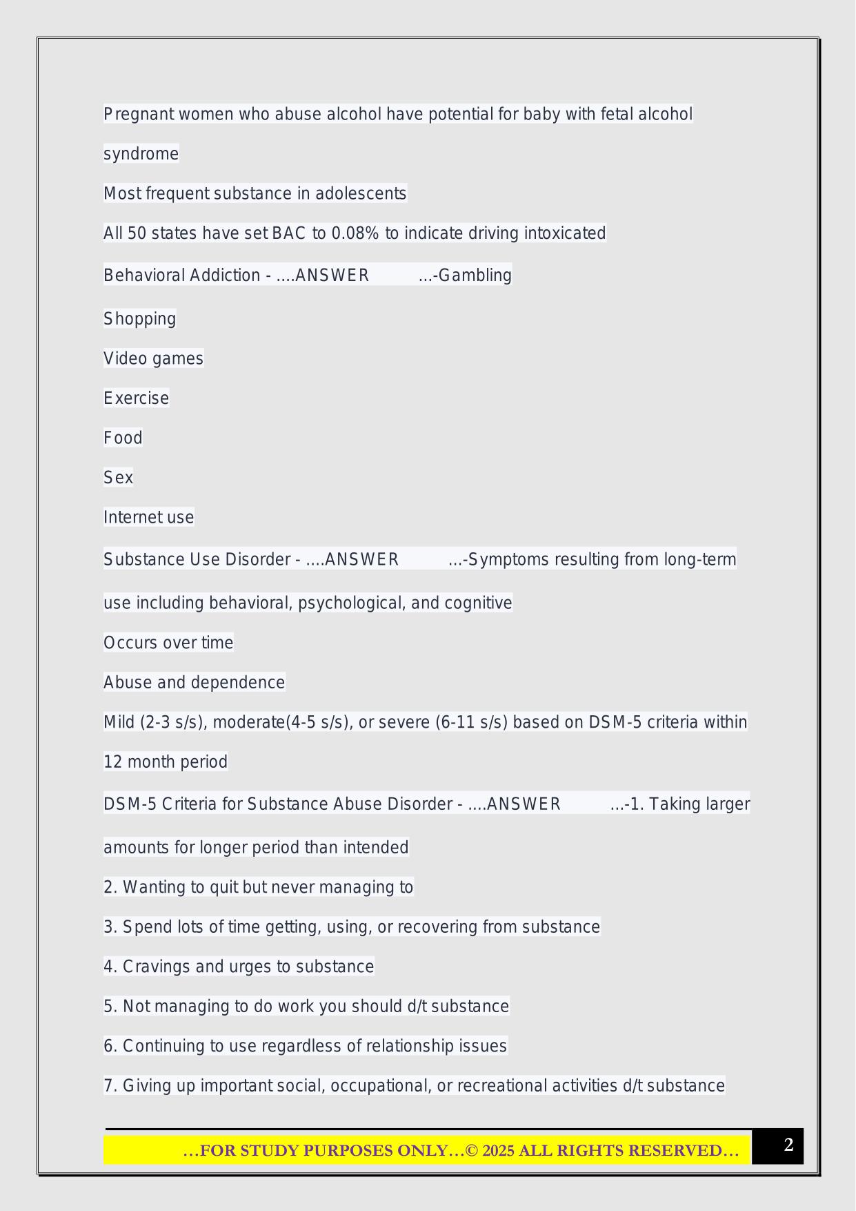 IUPUI Healthy Population Exam 2 2025 Questions and Answers