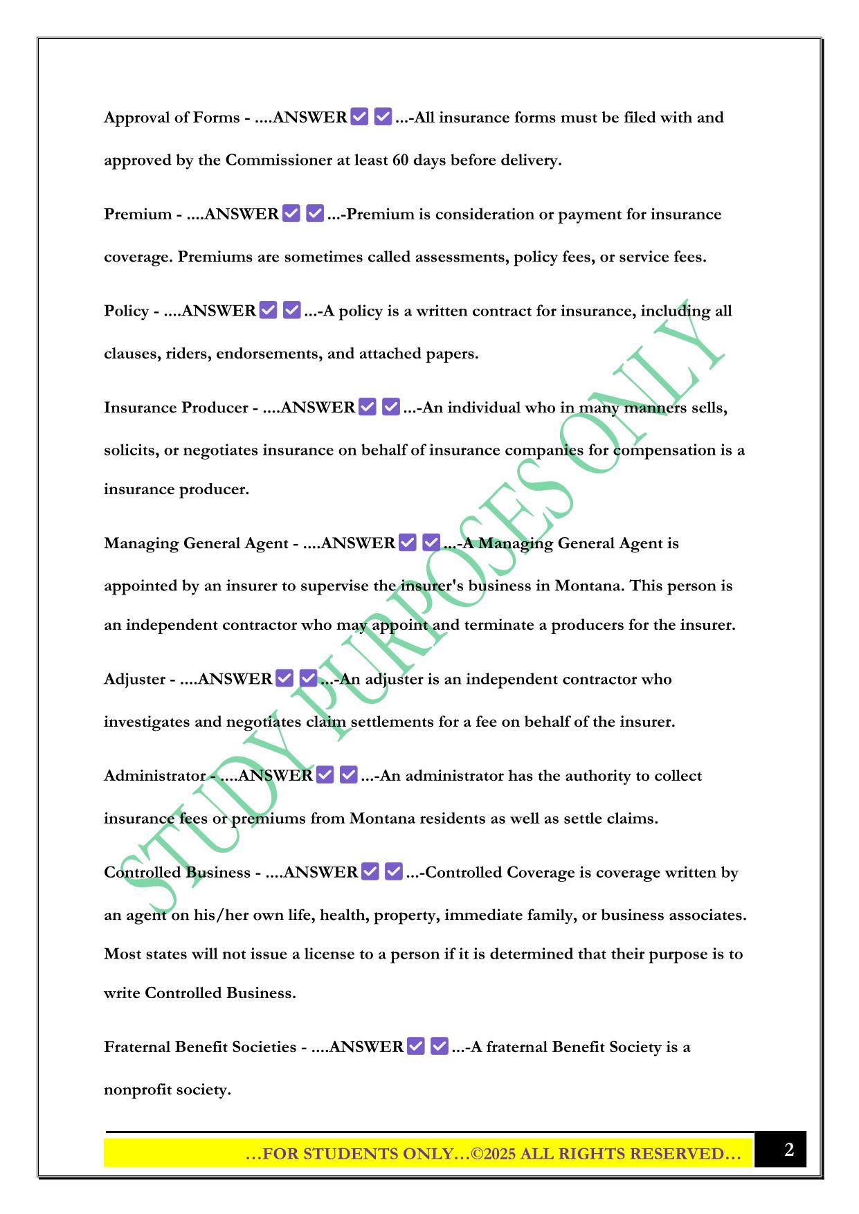 Montana Laws and Rules Exam 2025 Questions and Answers