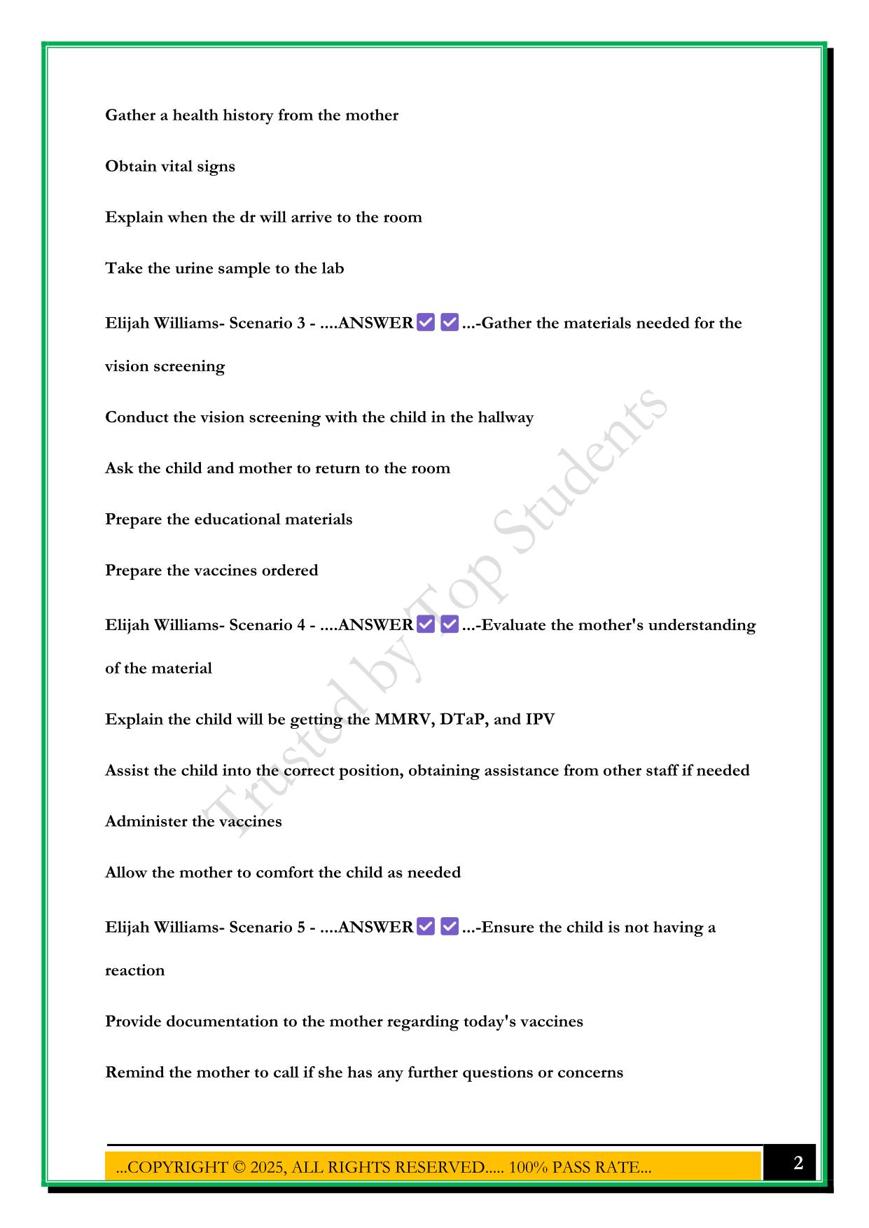 SWIFT RIVER PEDIATRICS EXAM 2025 QUESTIONS AND ANSWERS