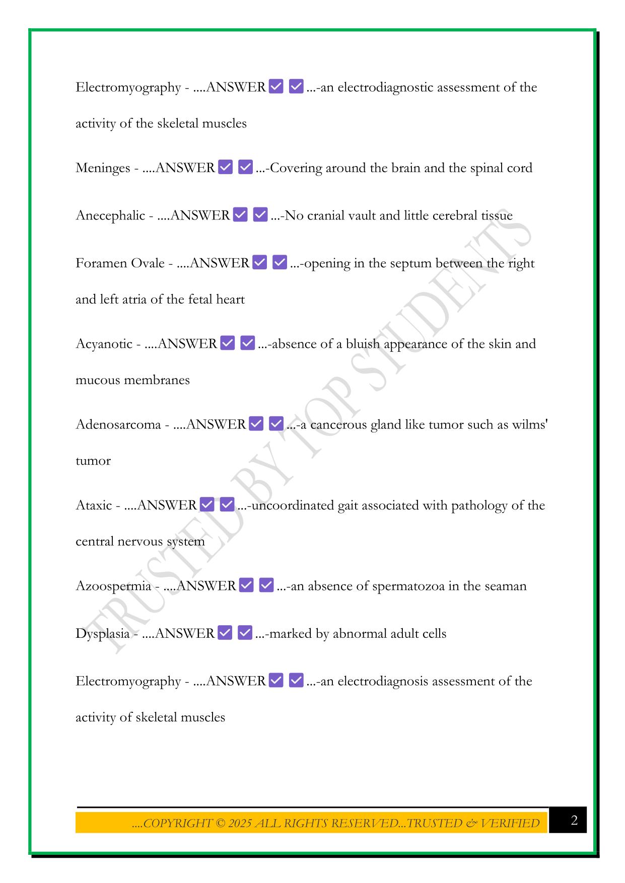HOSA PATHOPHYSIOLOGY EXAM 2025 QUETSIONS AND ANSWERS