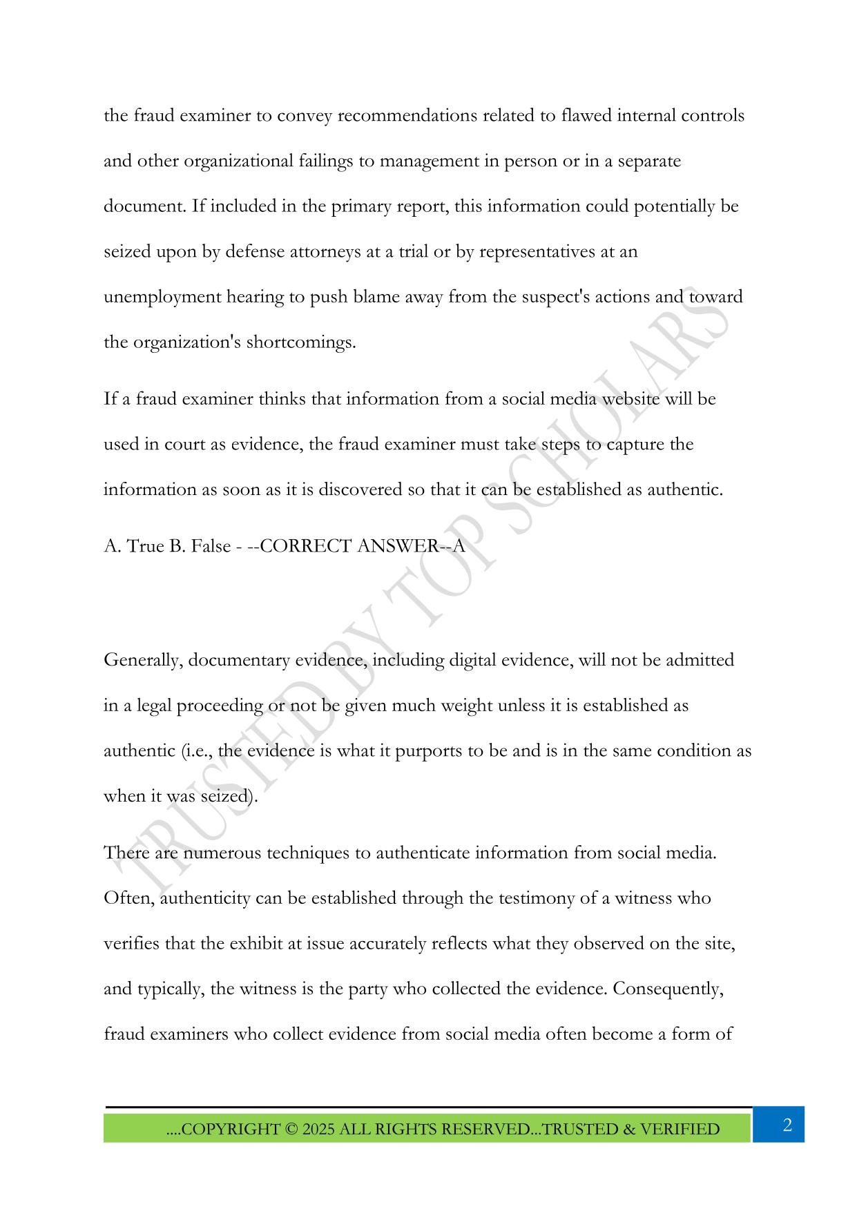 CFE EXAM INVESTIGATION 2025 QUESTIONS AND ANSWERS