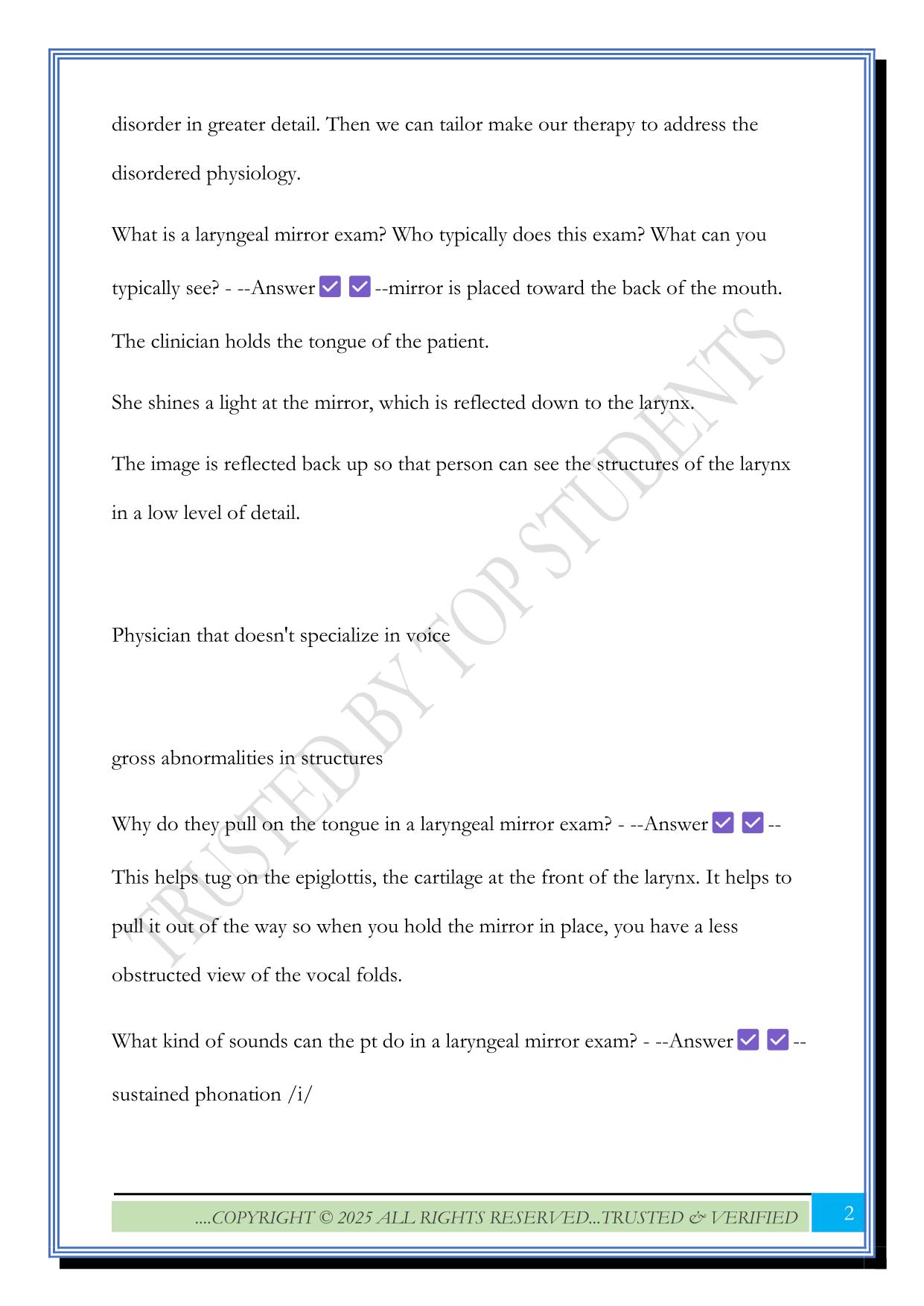 COMD 5070: Voice Measures Exam 2025 Questions and Answers