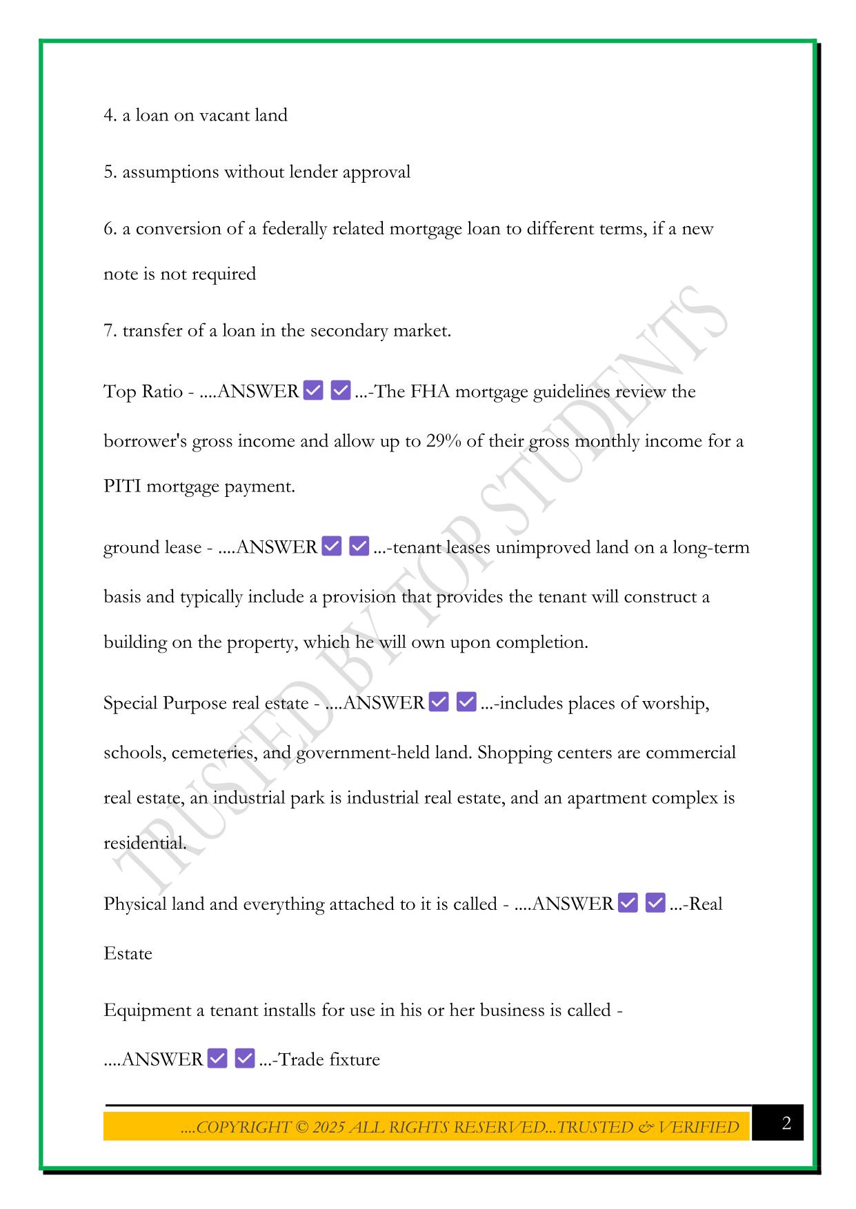 NYREI EXAM PREP 2025 QUESTIONS AND ANSWERS