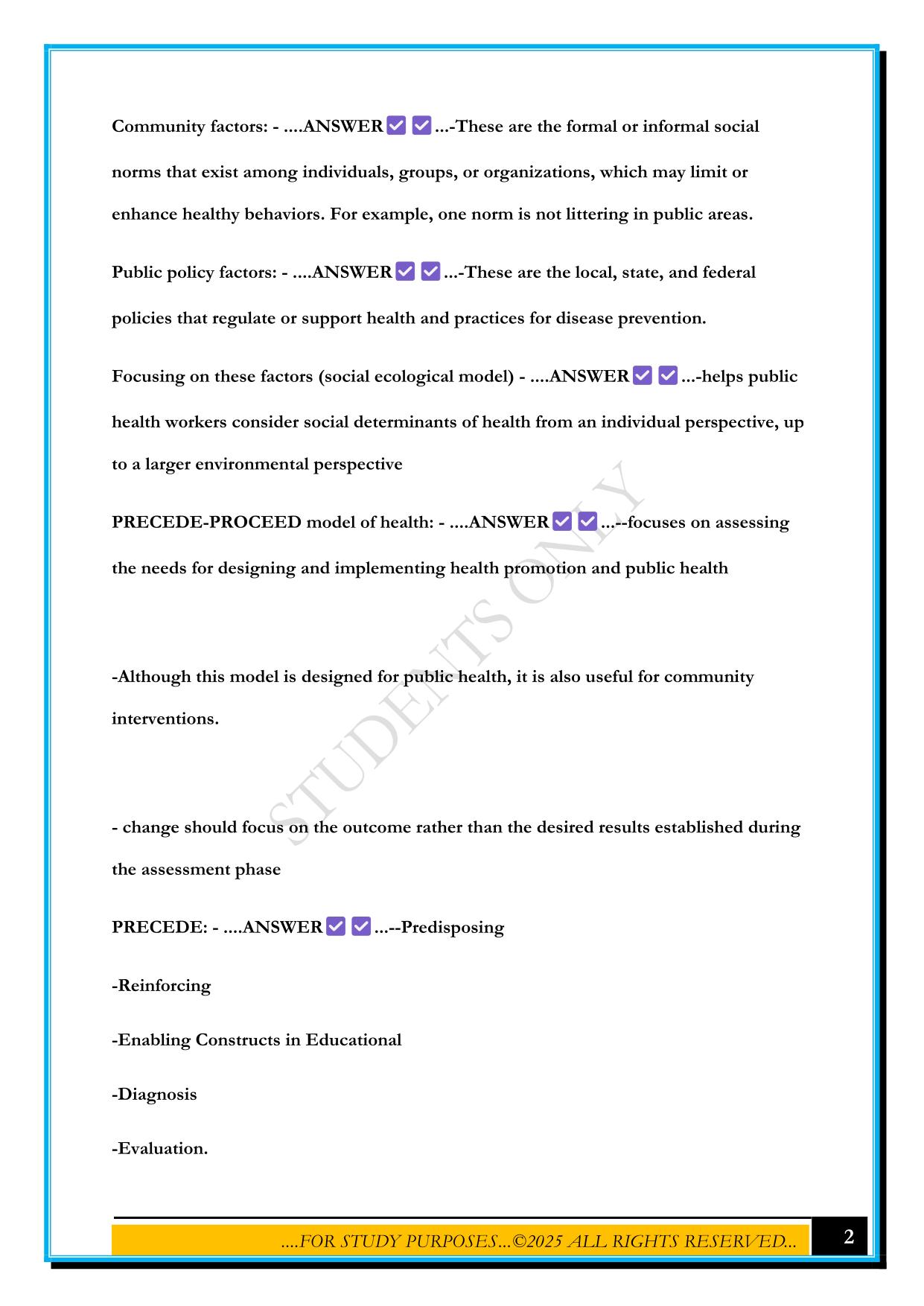 D402 STUDY GUIDE FOR OA FROM PA EXAM 2025 QUESTIONS AND ANSWERS