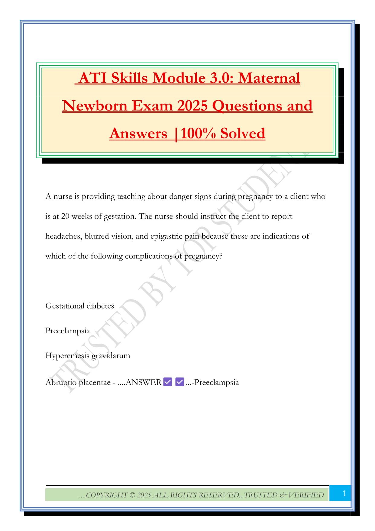 ATI Bundled Exams Questions and Answers |100% Pass |Verified and Updated