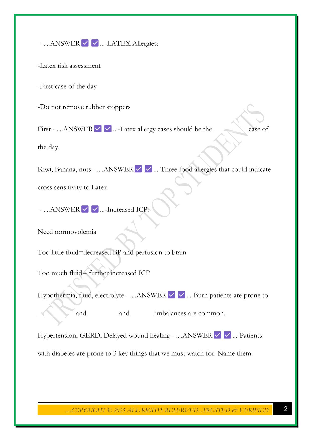 CNOR- Emergencies and Complications Exam 2025 Questions and Answers