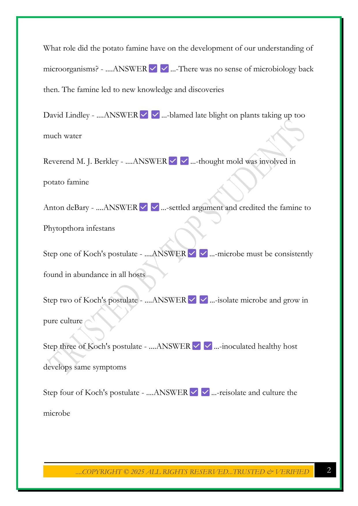 BESC 204 EXAM 2 MATERIAL 2025 QUESTIONS AND ANSWERS