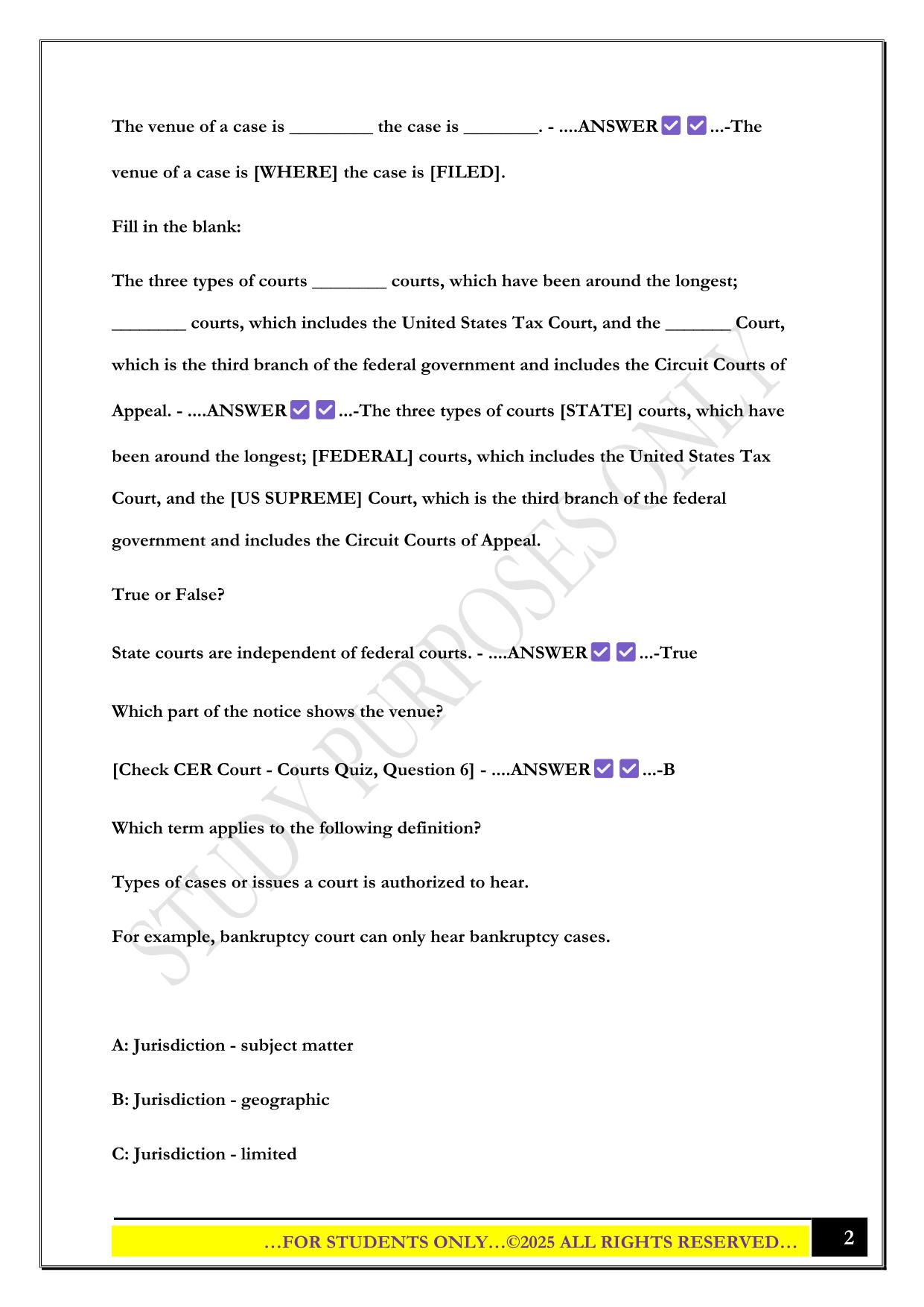 AAERT CER Exam Practice Questions 2025 with Answers