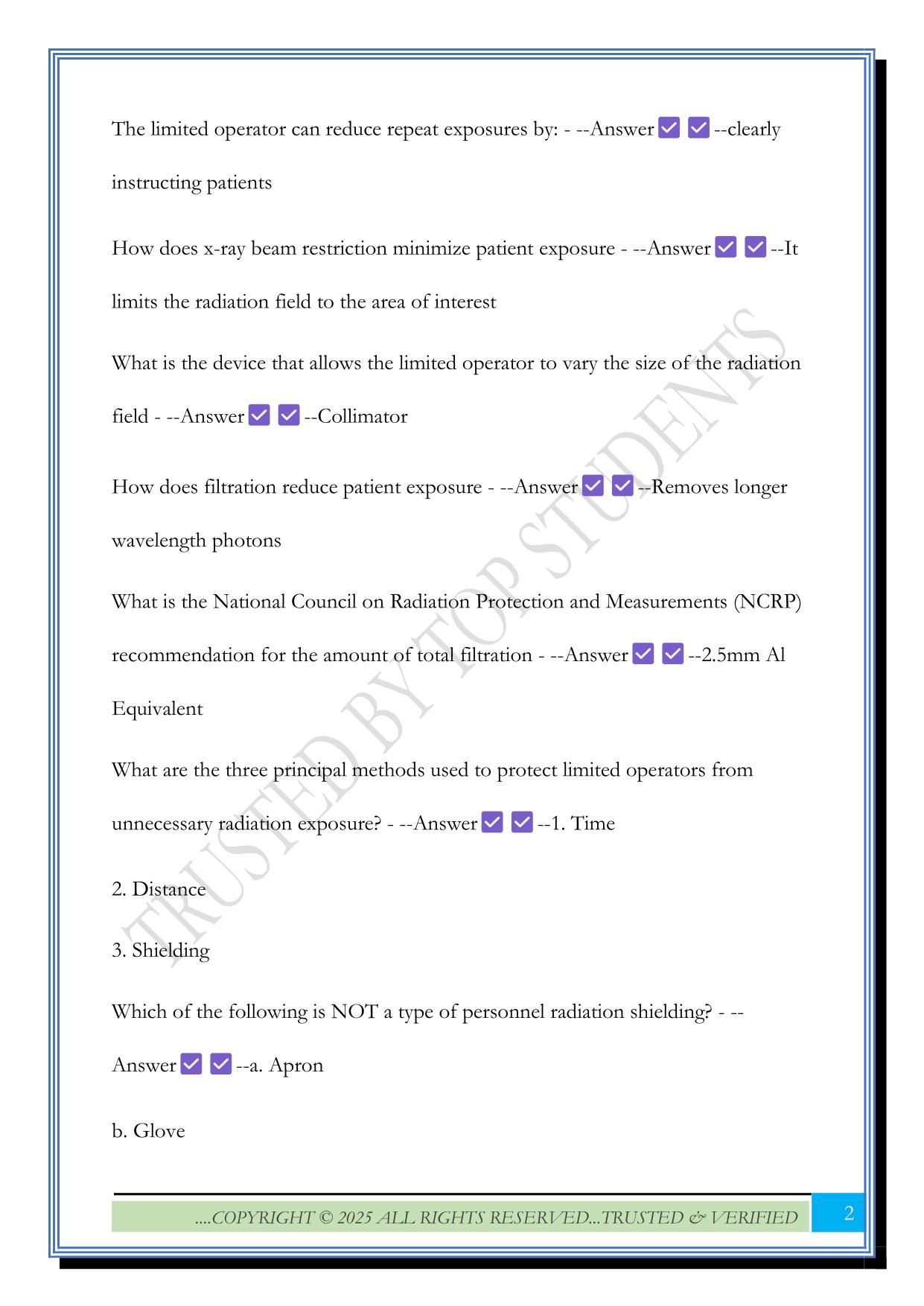 LMRT-Radiography Essentials Exam 2025 Questions and Answers