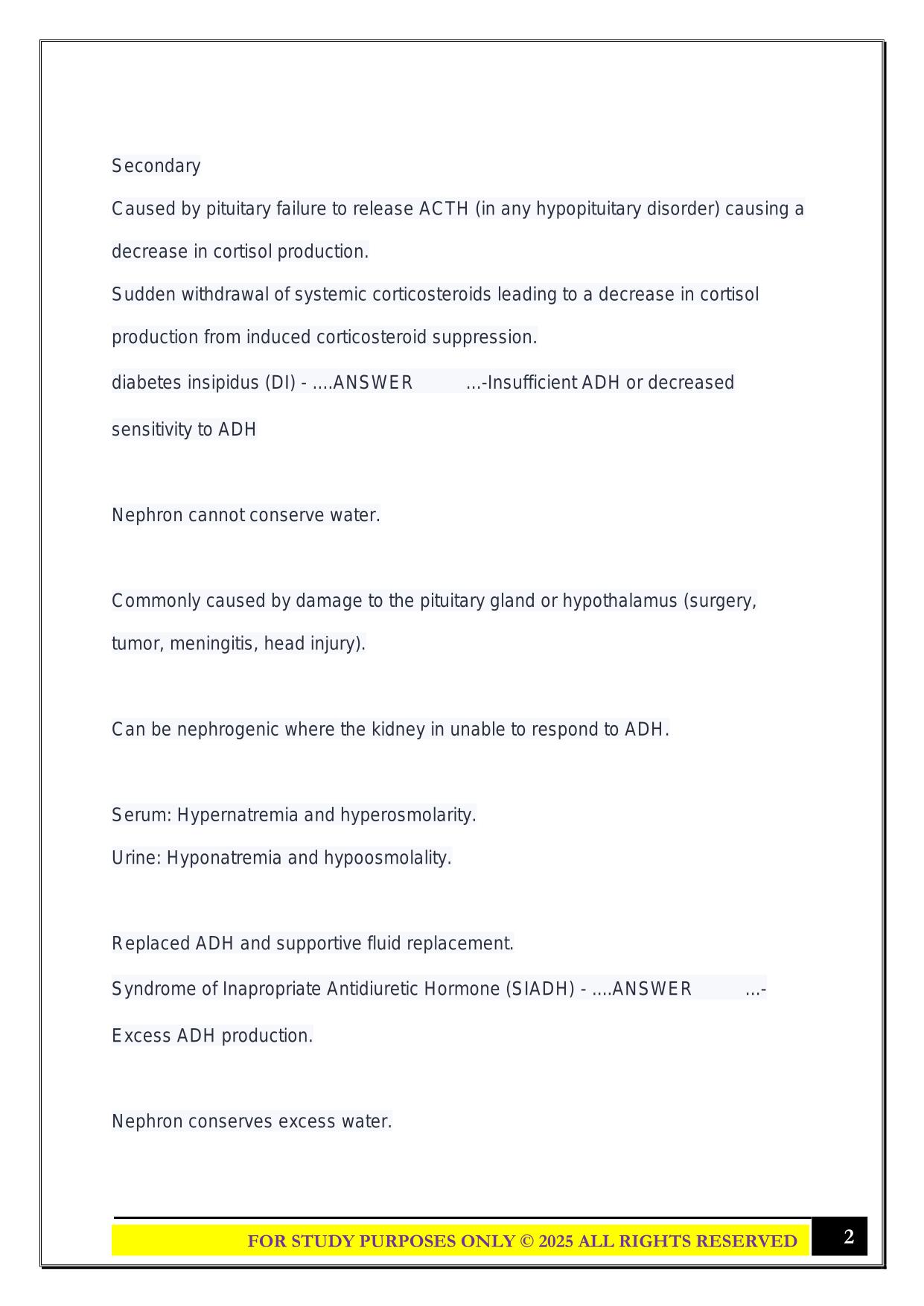 AACN AGACNP Review 2025 Questions and Answers