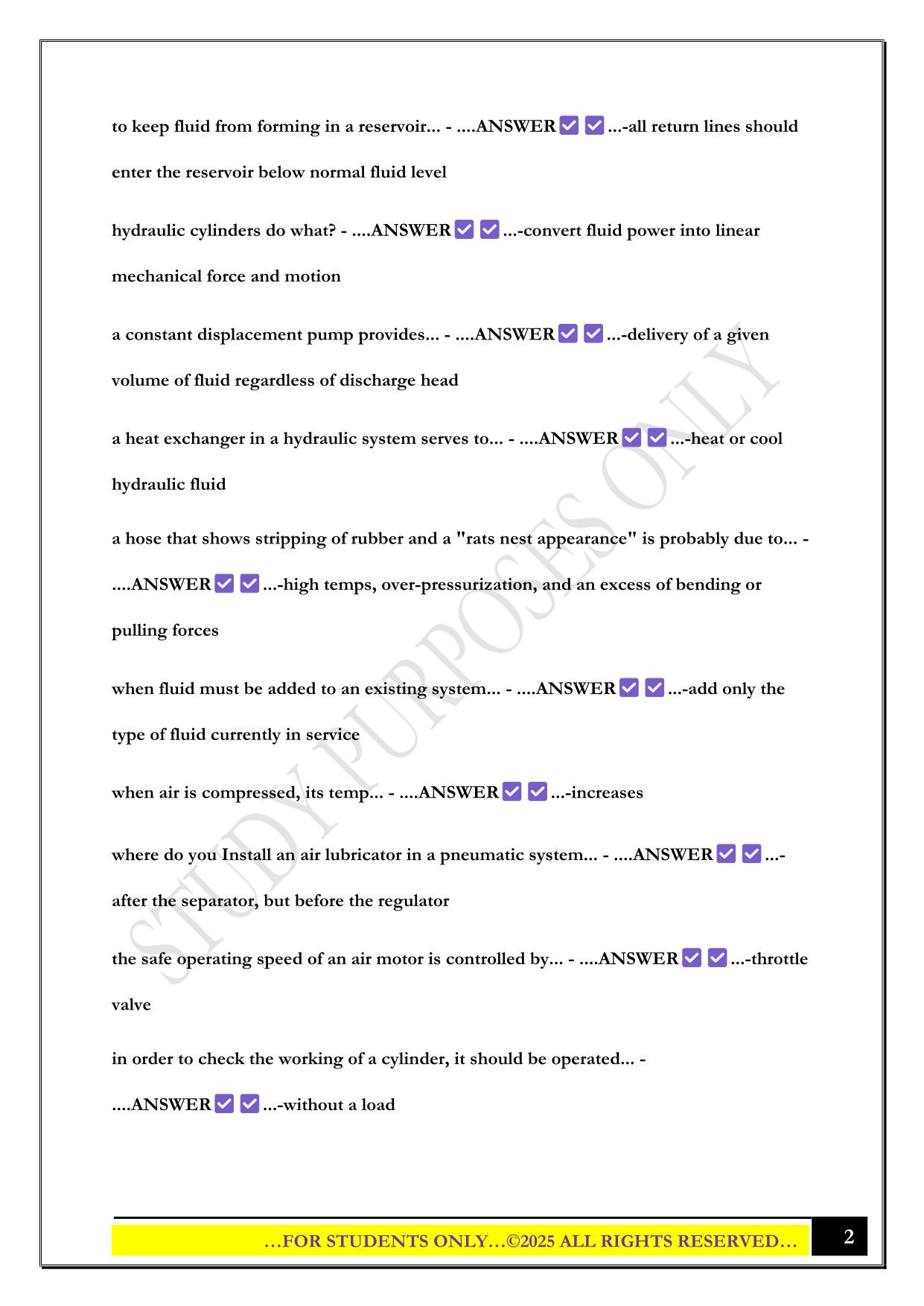 USS MAINTAINENCE TEST 2025 QUESTIONS AND ANSWERS