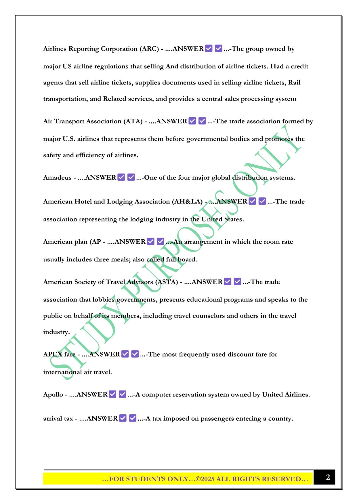 Tap Travel Exam 2025 Questions and Answers