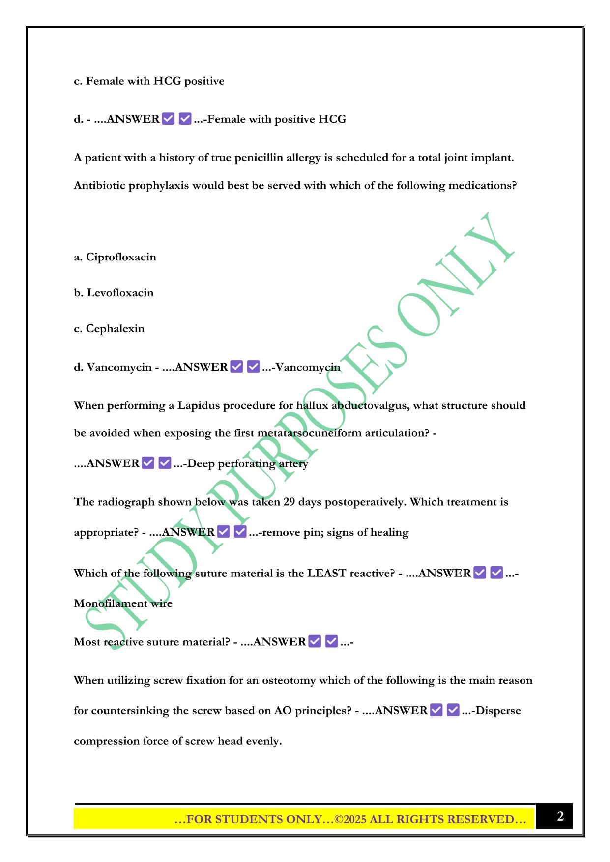 ABFAS FFA practice. Test 2025 Questions and Answers