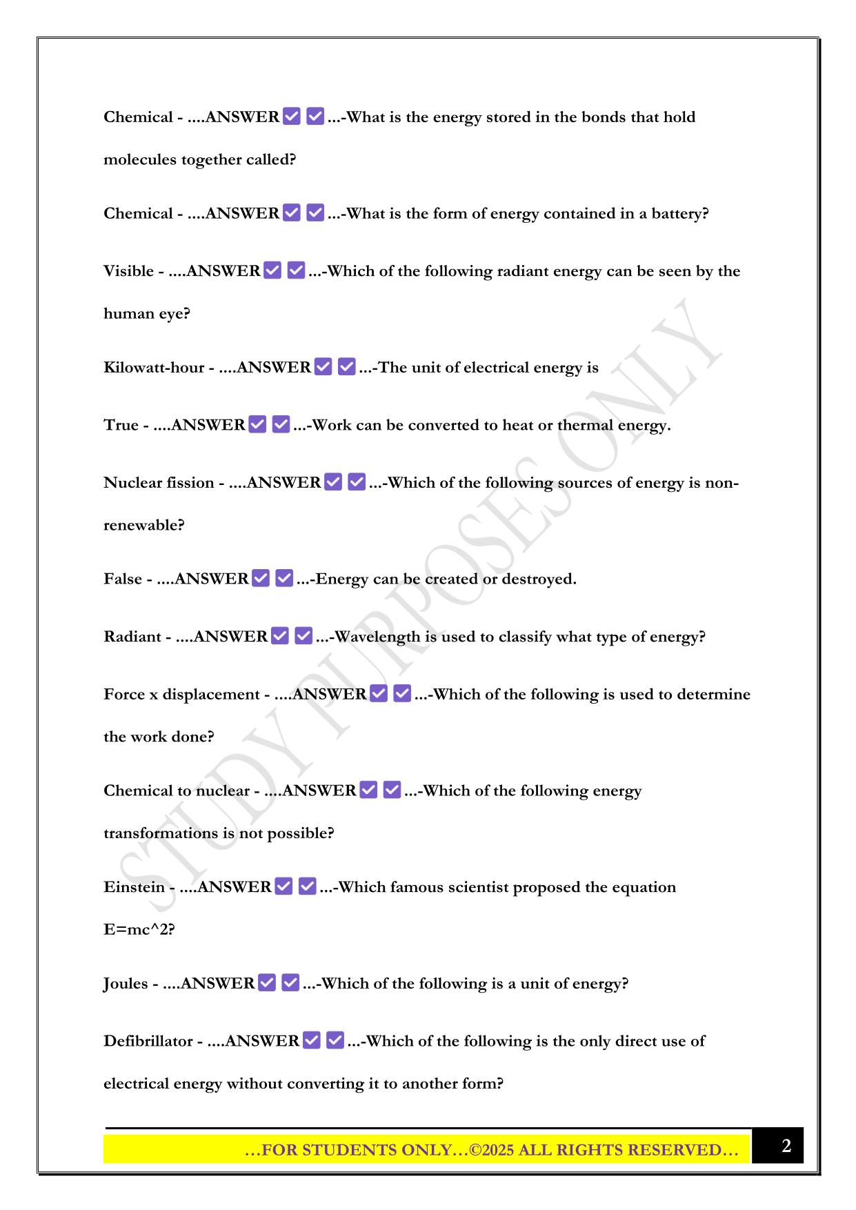 EGEE 101 Exam 1 2025 Questions and Answers