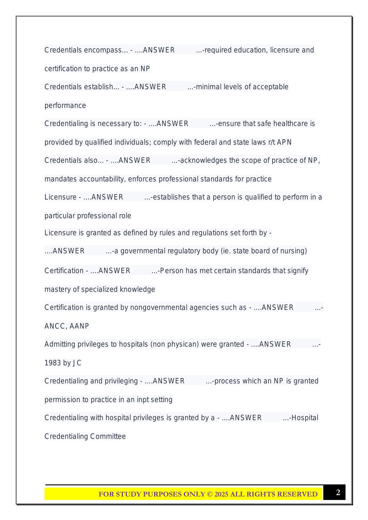 AGACNP Exam Review 2025 Questions and Answers