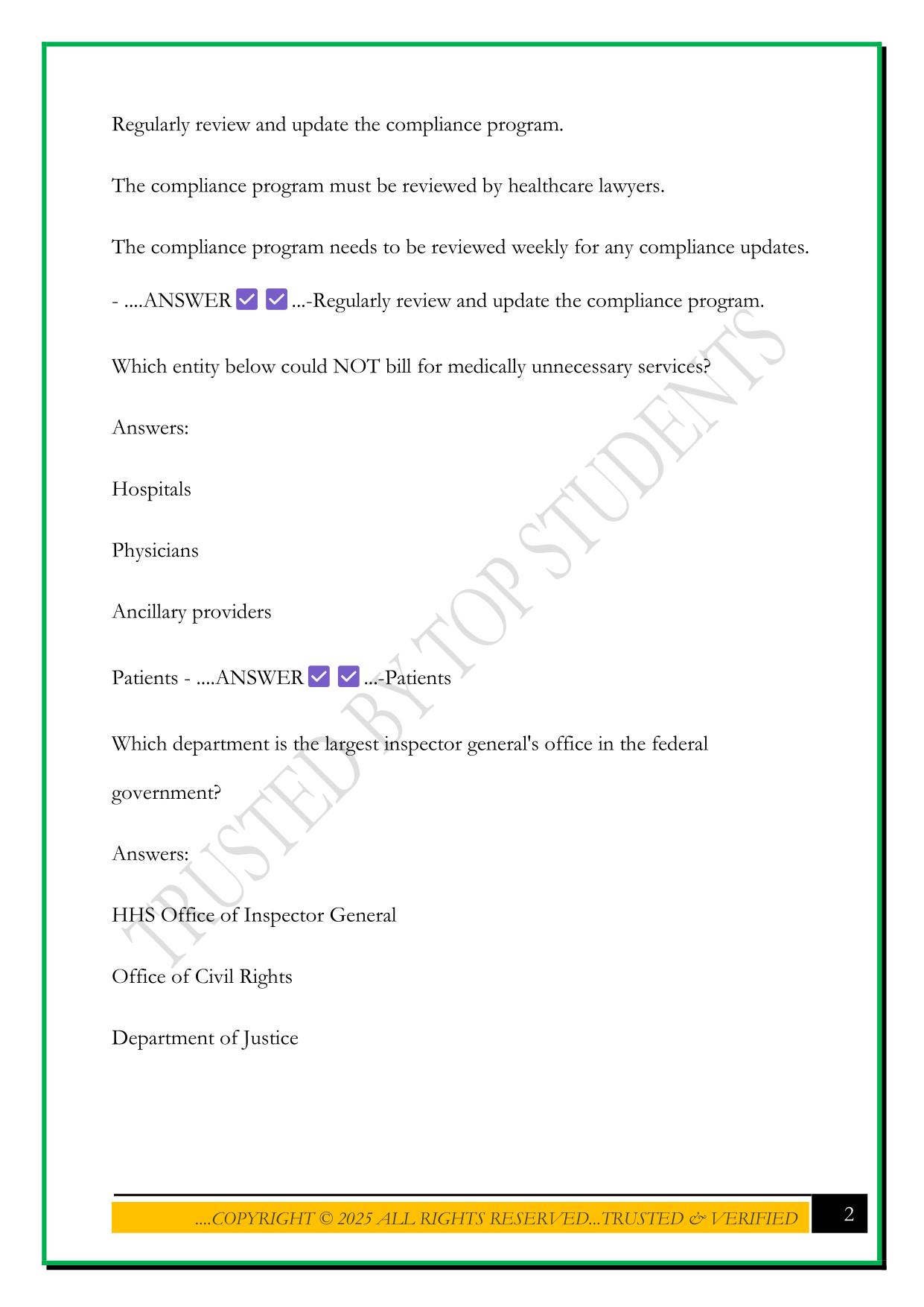 CPCO CHAPTER 1 EXAM 2025 QUESTIONS AND ANSWERS