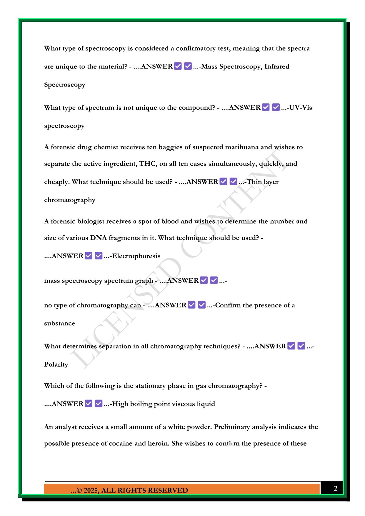 FIS 206 EXAM 1 2025 QUESTIONS AND ANSWERS