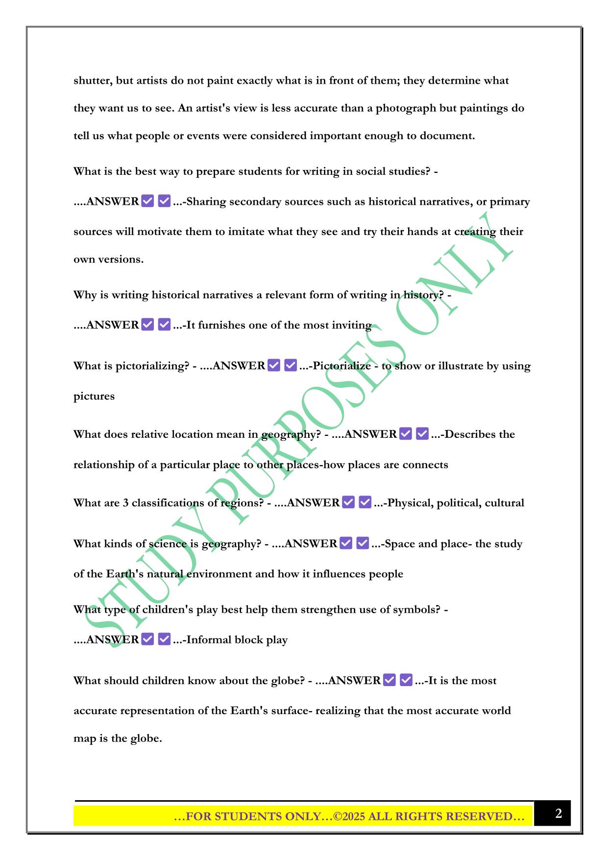 ELED 3143 final Exam 2025 Questions and Answers